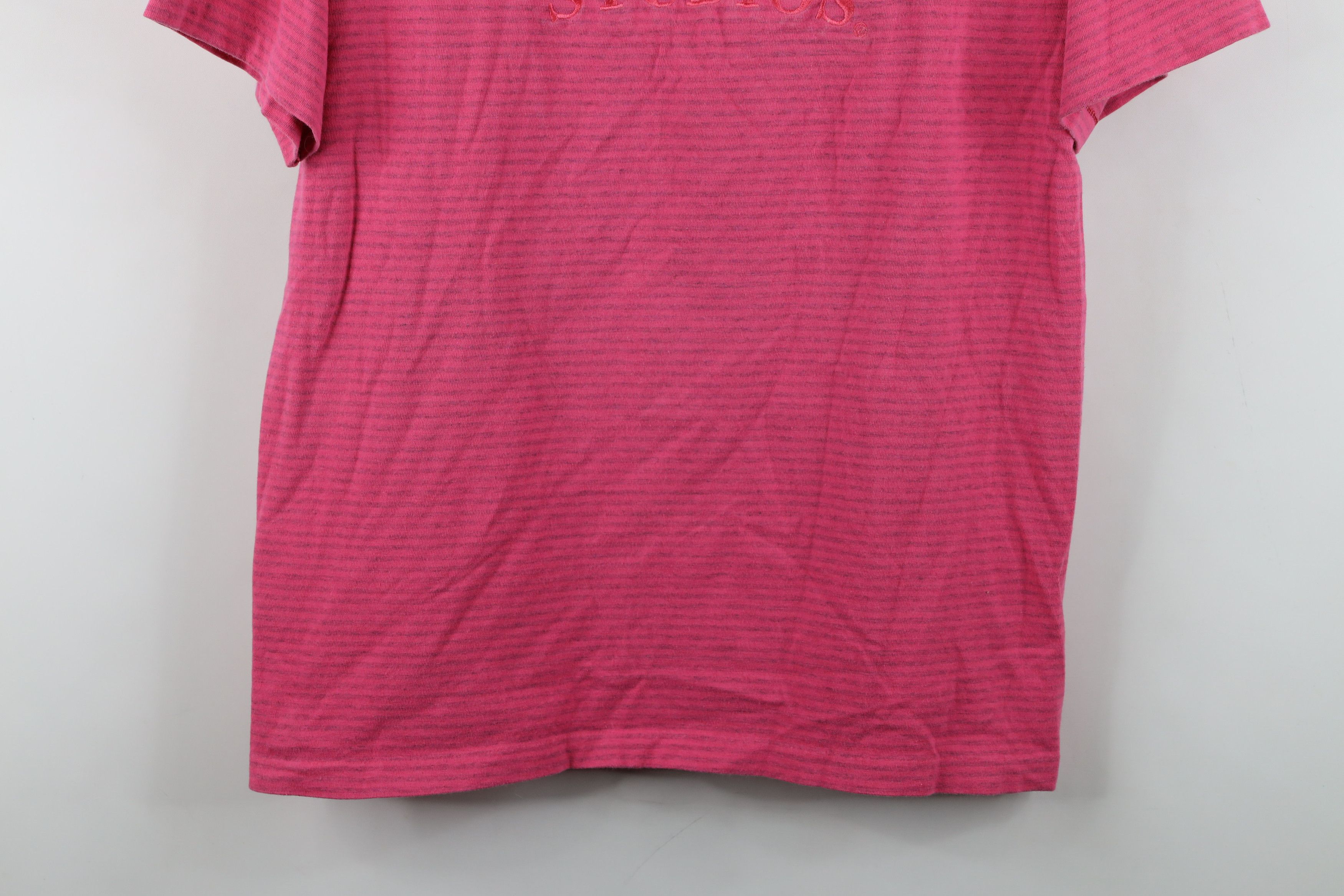 Vintage Vintage 90s Spell Out Striped Universal Studios T-Shirt Pink Size US M / EU 48-50 / 2 - 3 Thumbnail