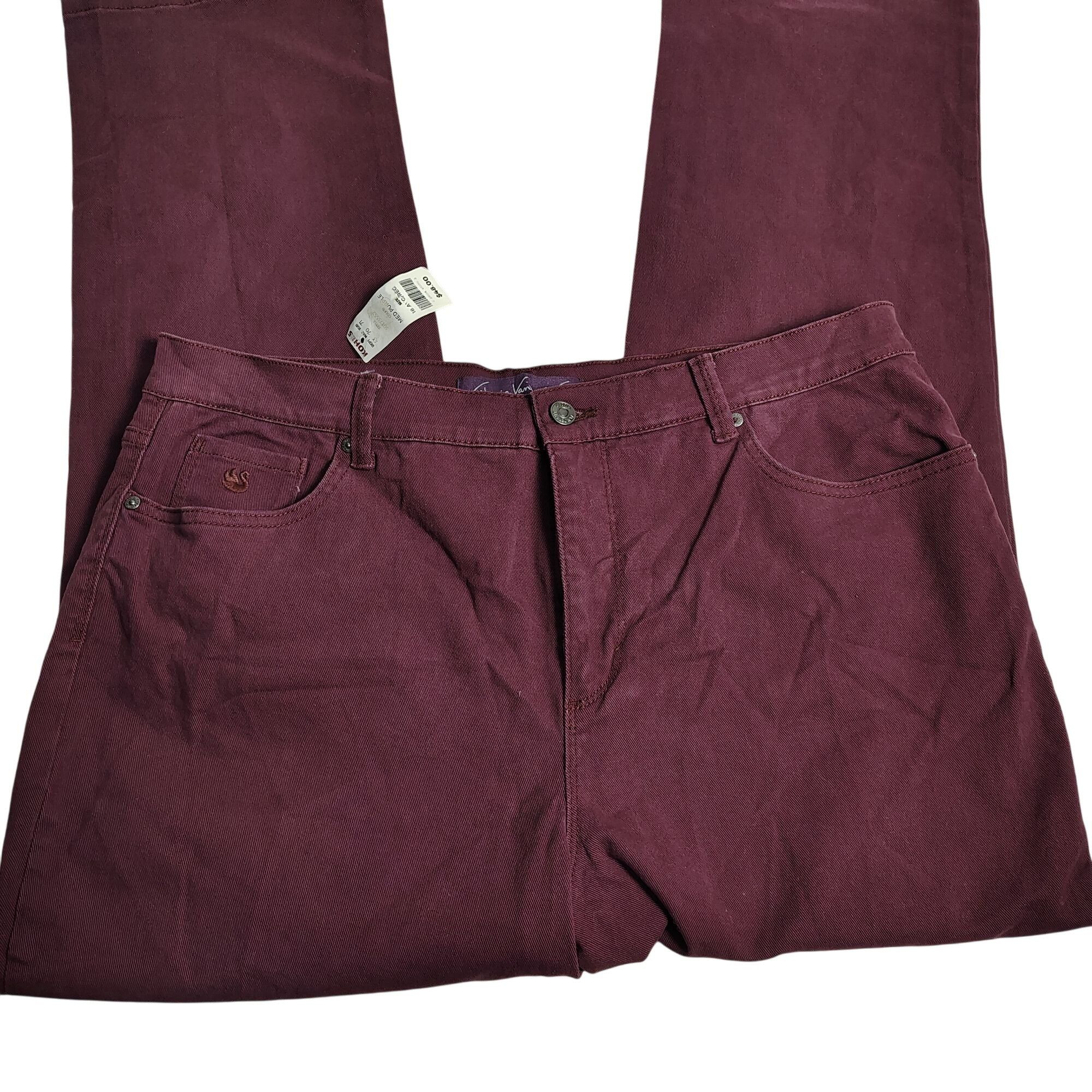 Gloria Vanderbilt Gloria Vanderbilt Womens 18 Burgundy Cotton Blend High Rise Size 40" / US 18 - 1 Thumbnail