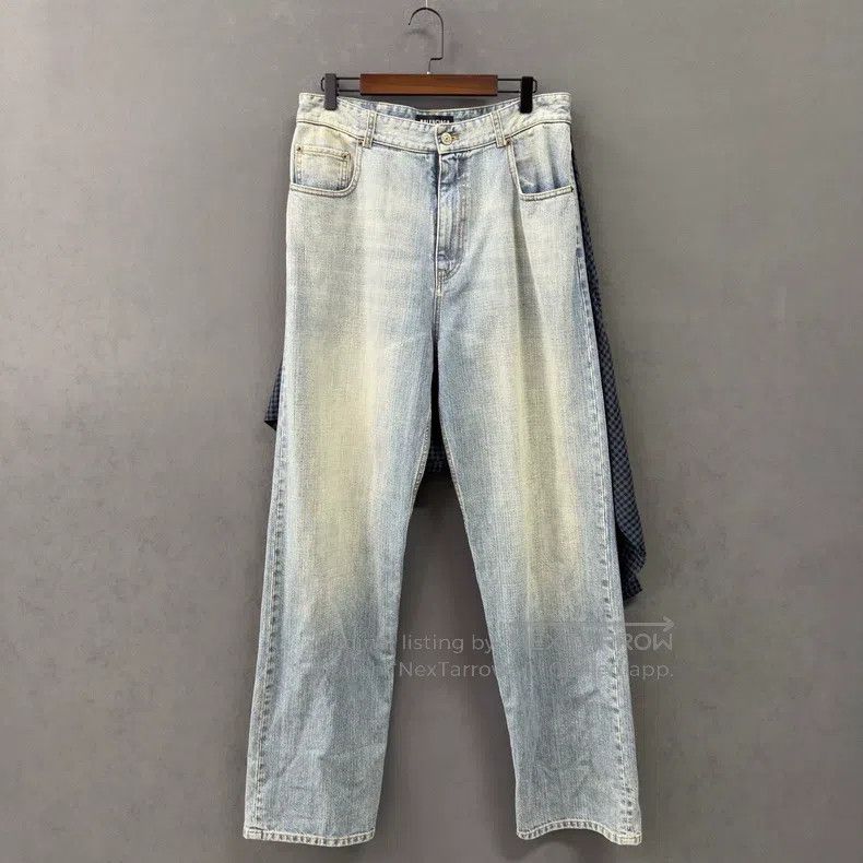 Balenciaga size S Fake Two-Piece Shirt and Wide-Leg Washed