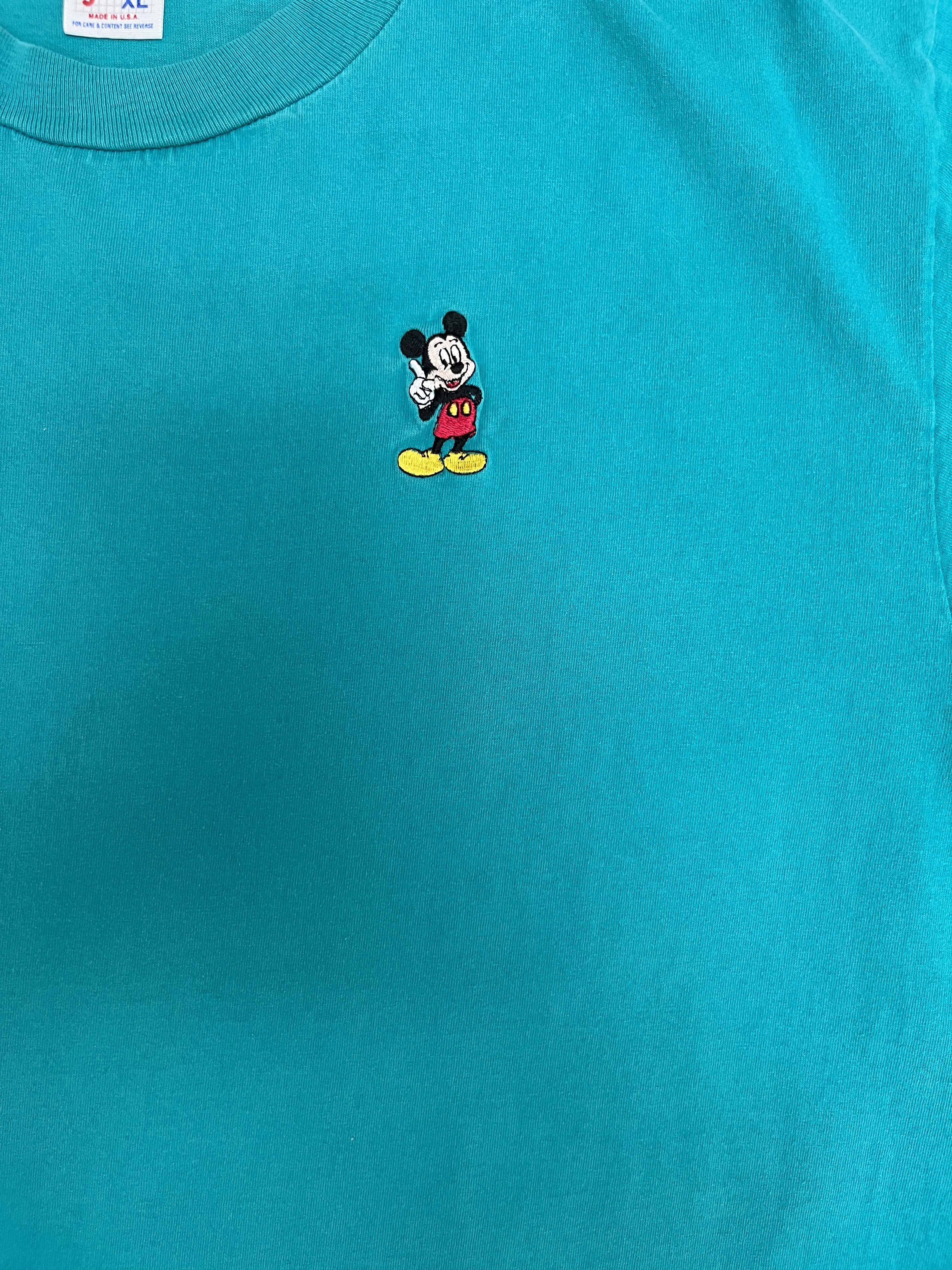 Vintage Mickey Mouse Embroidered Vintage Made in USA T-Shirt Tee Size US XL / EU 56 / 4 - 2 Thumbnail