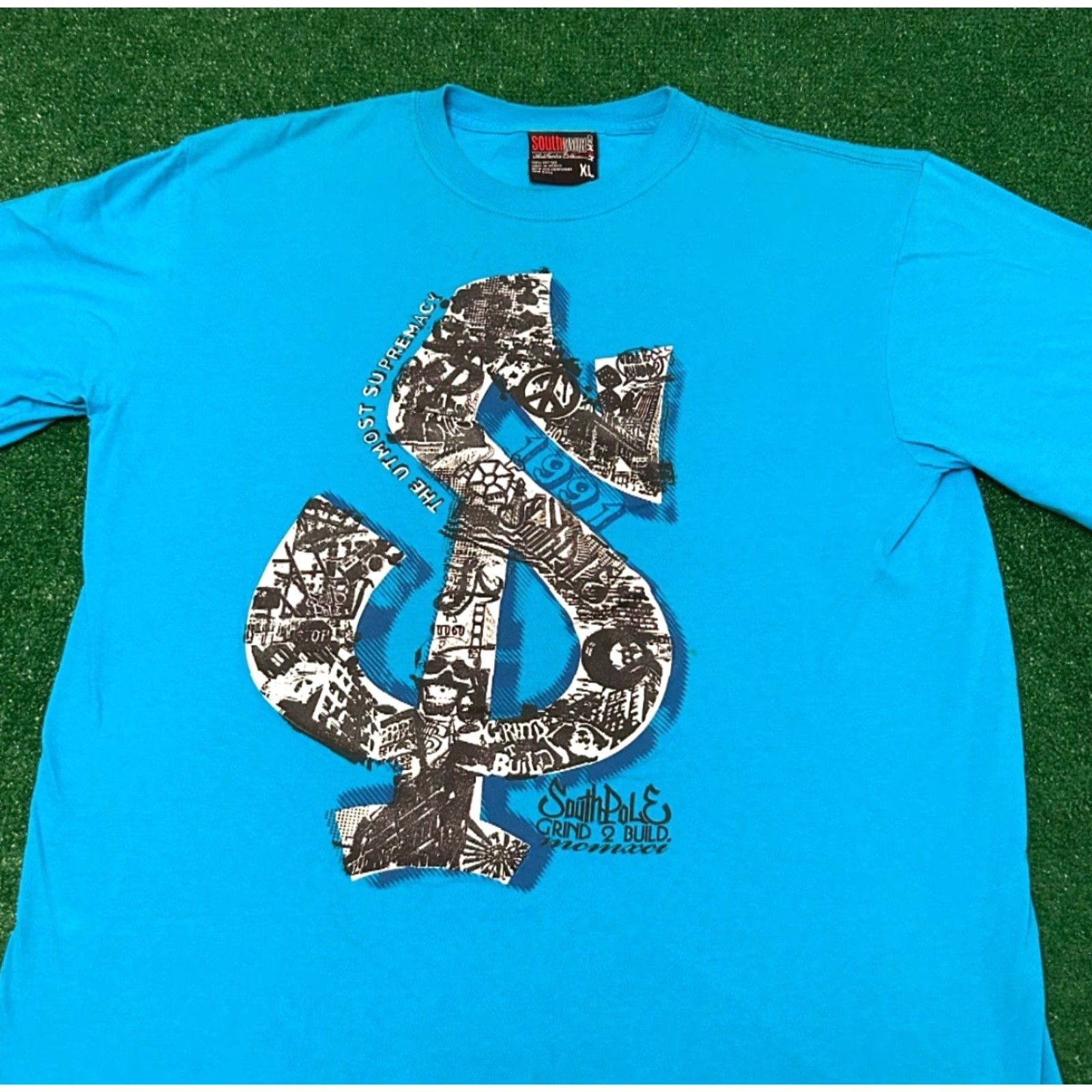 Southpole VINTAGE Southpole T-Shirt Mens XL Blue Graffiti Logo Hip Hop 90s Grunge Y2K Punk Skater Size US XL / EU 56 / 4 - 3 Thumbnail