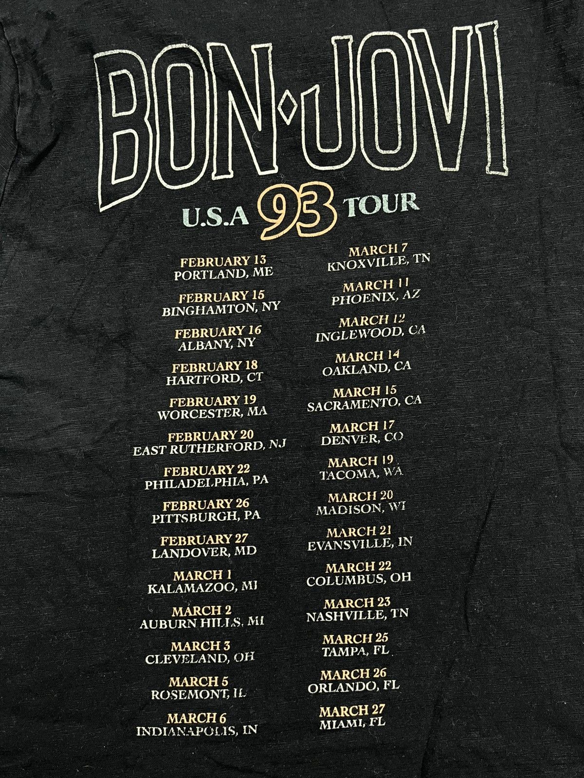 Band Tees Vintage Bon Jovi Keep The Fight Tour Big Logo Band T shirt Size M / US 6-8 / IT 42-44 - 4 Thumbnail