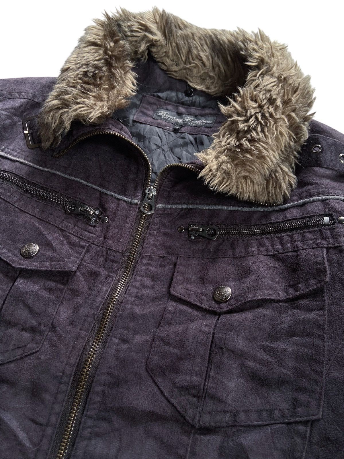 Japanese Brand JAPANESE BAREBACK FAUX FUR BLACK WASHED JACKET Size US M / EU 48-50 / 2 - 8 Thumbnail
