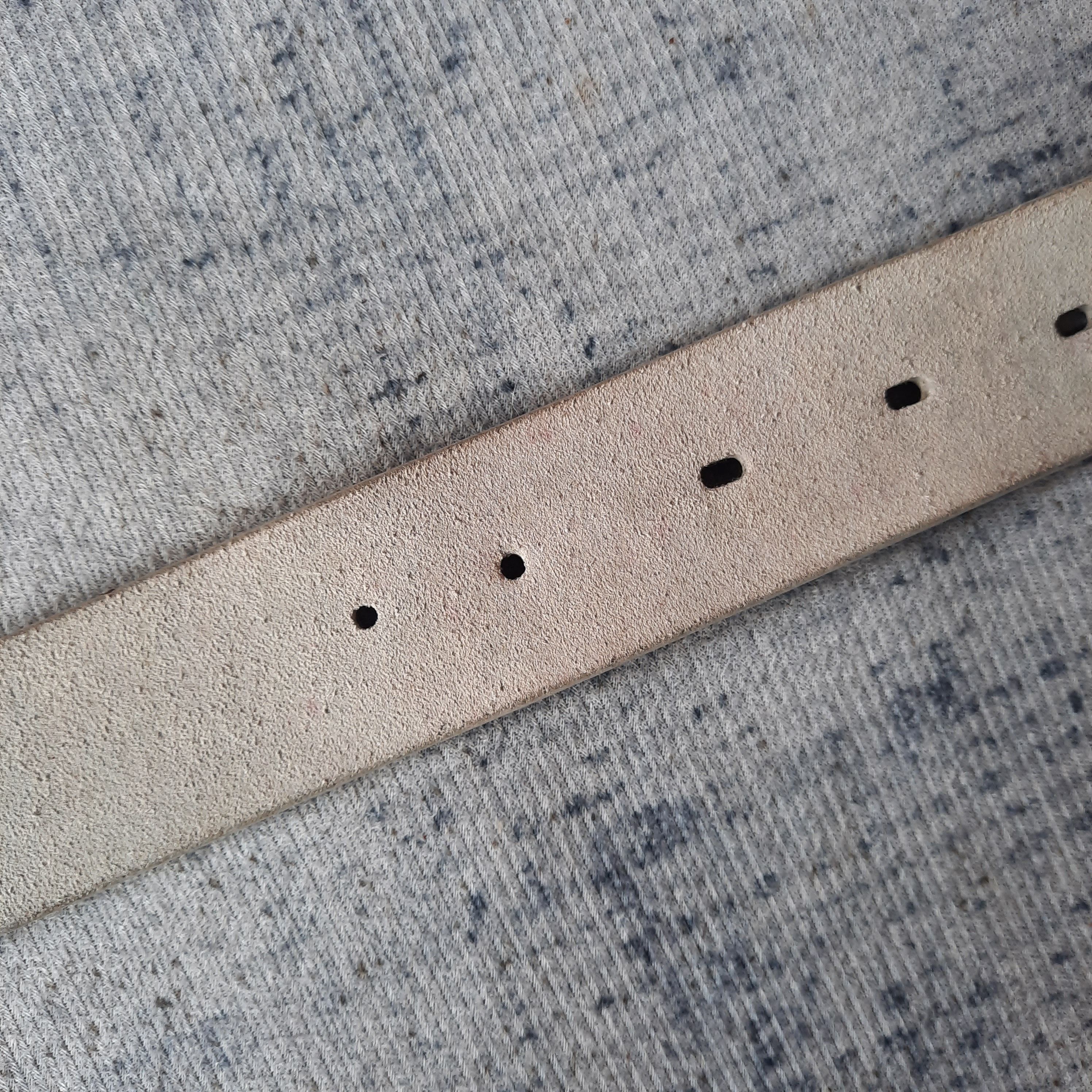 Japanese Brand ⚒️ Garrison punk style white suede leather belt Size ONE SIZE - 7 Thumbnail