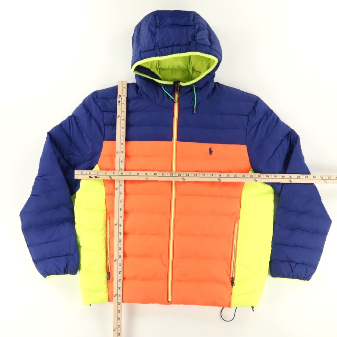 Polo Ralph Lauren Polo Ralph Lauren Performance Puffer 750 Down Colorblock Jacket Men's XL Neon Long Sleeve Size US XL / EU 56 / 4 - 3 Thumbnail