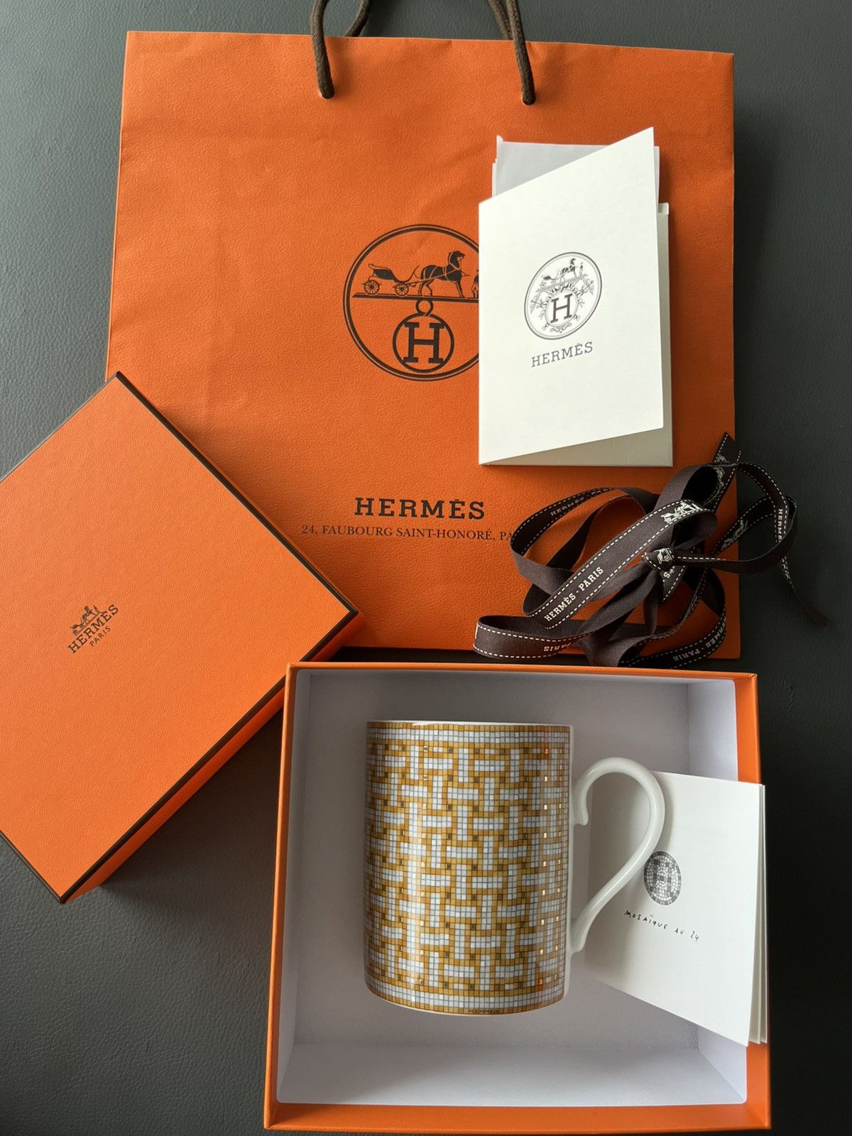 Hermes Hermes Brand New Mosaique 24k Gold Glass Mug Rare Giftable Size ONE SIZE - 3 Thumbnail