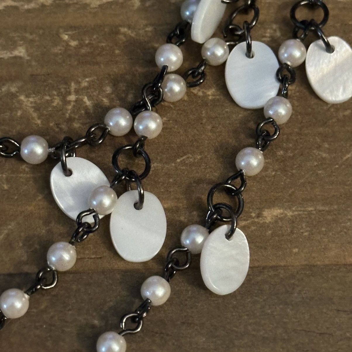 Other Multi strand layered pearl chain shell dangles necklace Size ONE SIZE - 4 Thumbnail