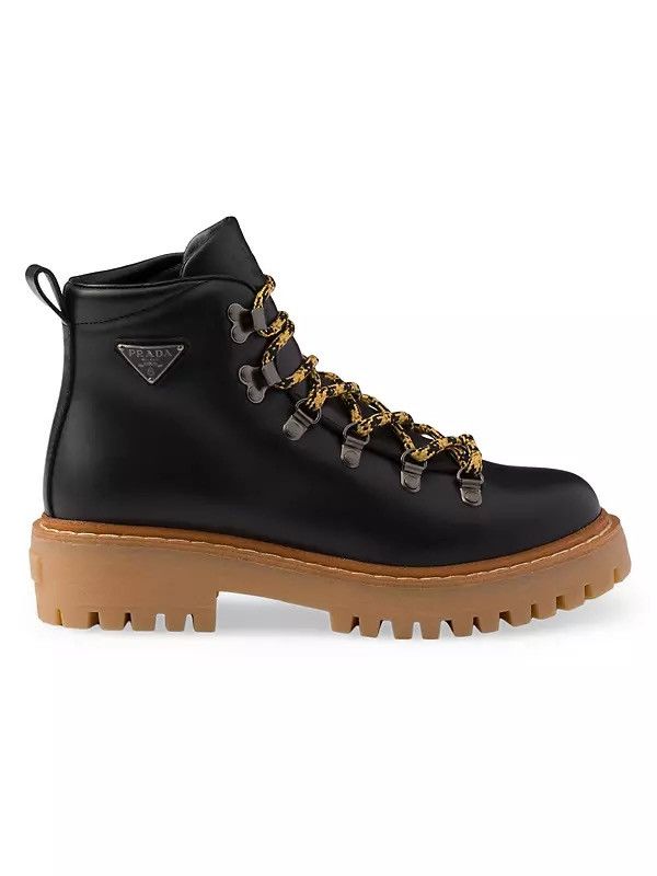 Prada St. Moritz Leather Lace Up Boots with triangle logo Size US 8 / EU 41 - 1 Thumbnail