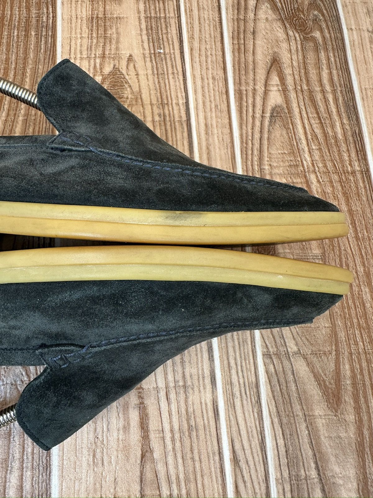 Loro Piana Loro Piana Greeny Blue Suede Summer Walk Loafers Size US 13 / EU 46 - 24 Thumbnail
