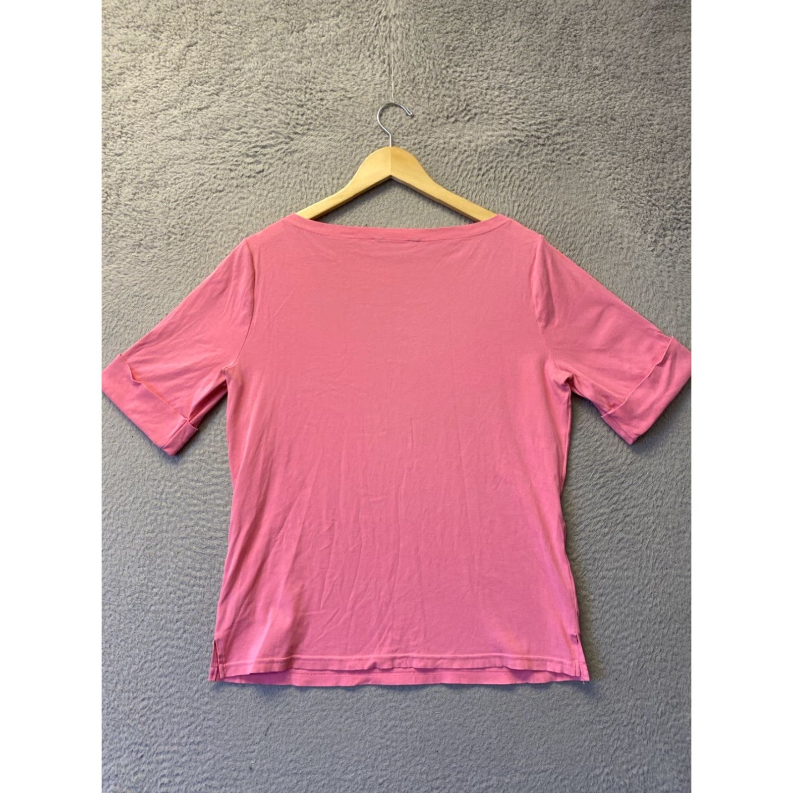 Ralph Lauren VINTAGE Lauren Ralph Lauren Plus Pink Cotton-Blend Boatneck Shirt XL Elbow Sleeve Womens Size XL / US 12-14 / IT 48-50 - 5 Thumbnail