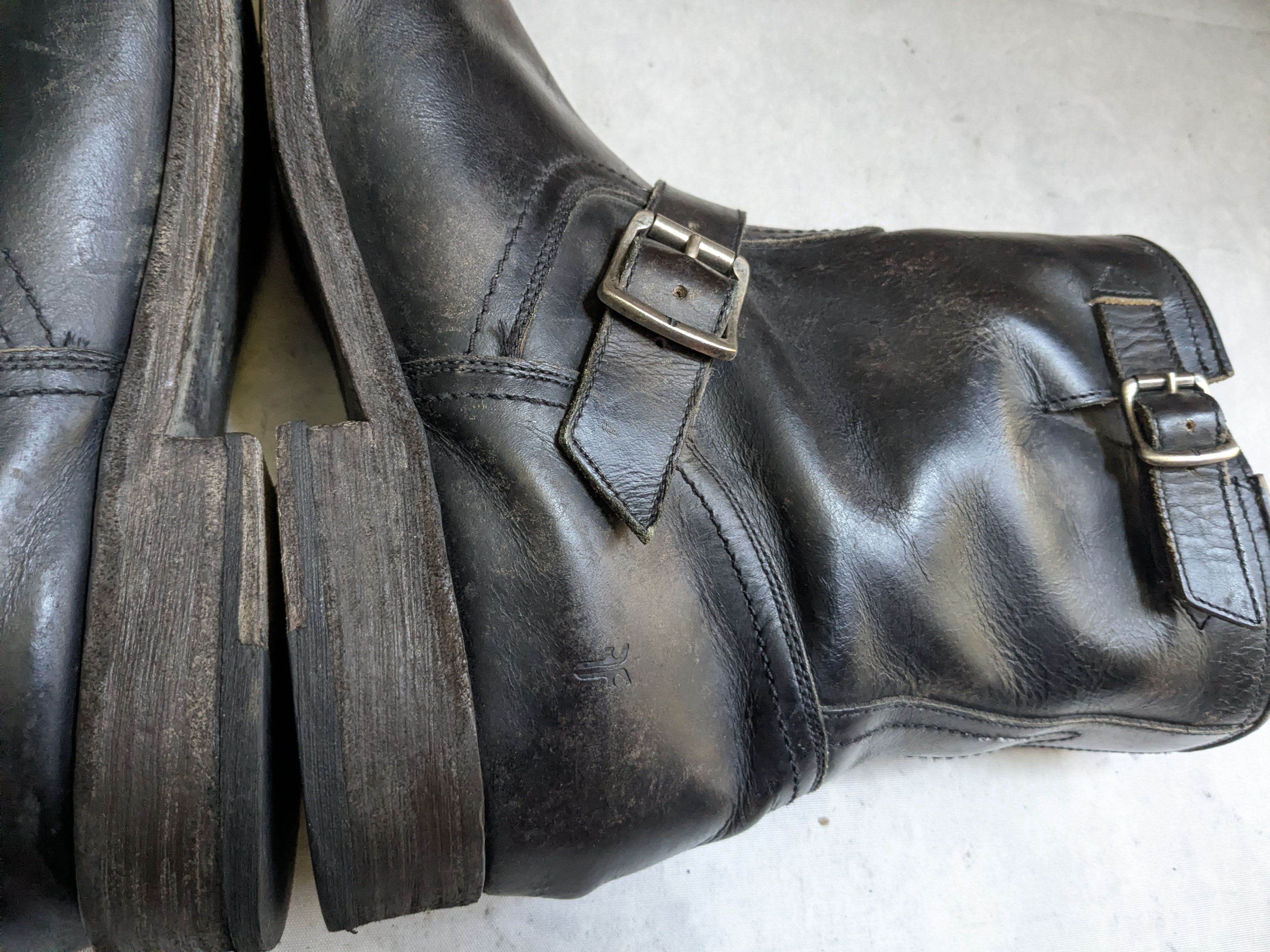 Frye Frye Engineer Boots Black 13 D Leather Side Zip Buckle Size US 13 / EU 46 - 10 Thumbnail