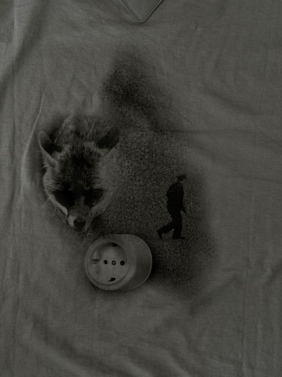 Prada ARCHIVAL!Prada Grey Printed Cotton Jersey T-Shirt Size US XXL / EU 58 / 5 - 6 Thumbnail