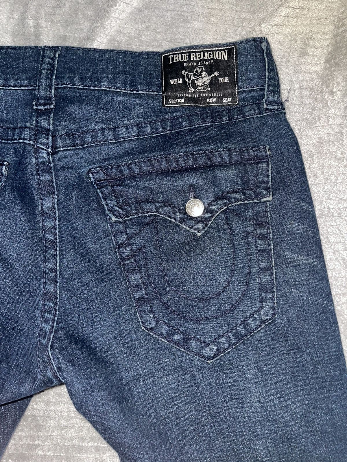 True Religion True Religion Dark Blue Denim Jeans Double Stiched Size US 33 - 2 Thumbnail