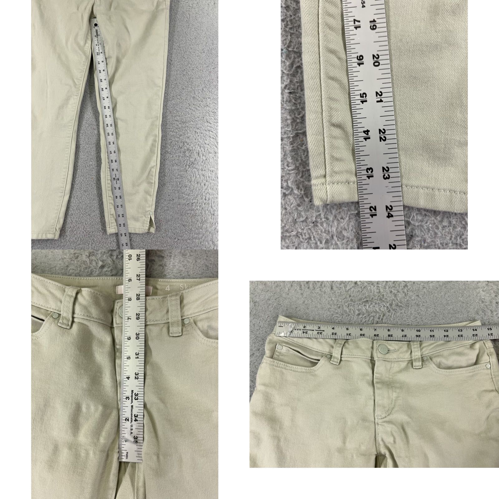 Vintage LC Lauren Conrad Jeans Women 4 Beige Denim Skinny Crop 27x24 Cotton Blend Low Rise 5-Pocket Size 27" / US 4 / IT 40 - 8 Thumbnail