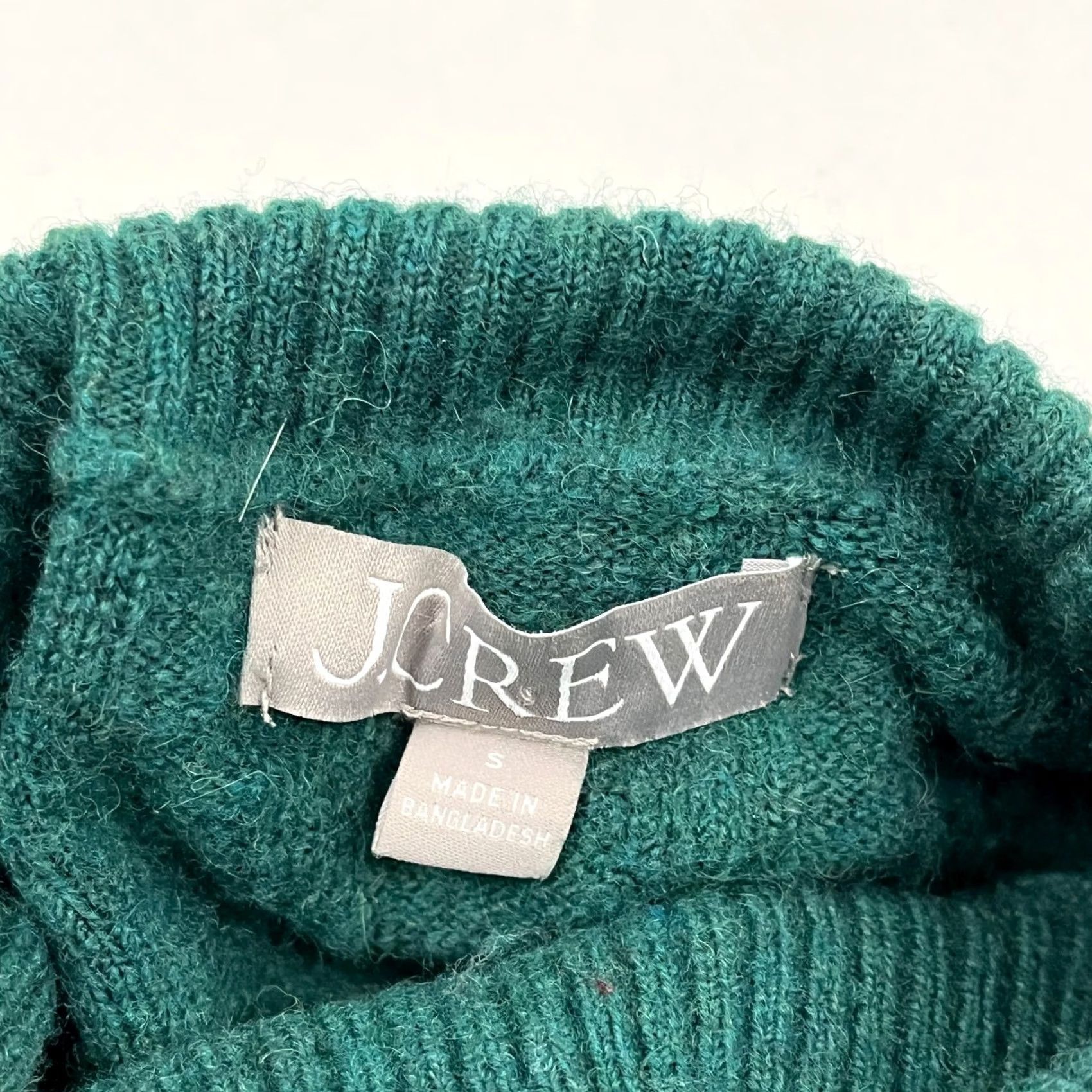 J.Crew VINTAGE: No (omit) J Crew Sweater Womens S Green SuperSoft Yarn Merino Wool Alpaca Ribbed Mockneck Size S / US 4 / IT 40 - 2 Thumbnail