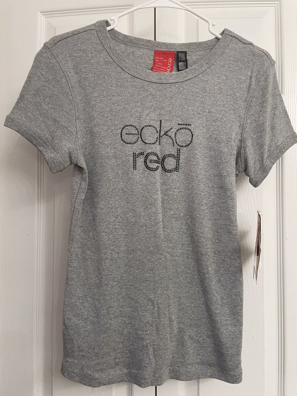 Ecko Unltd. Vintage Echo Red Knit Gray Top Size Large Size L / US 10 / IT 46 - 1 Thumbnail