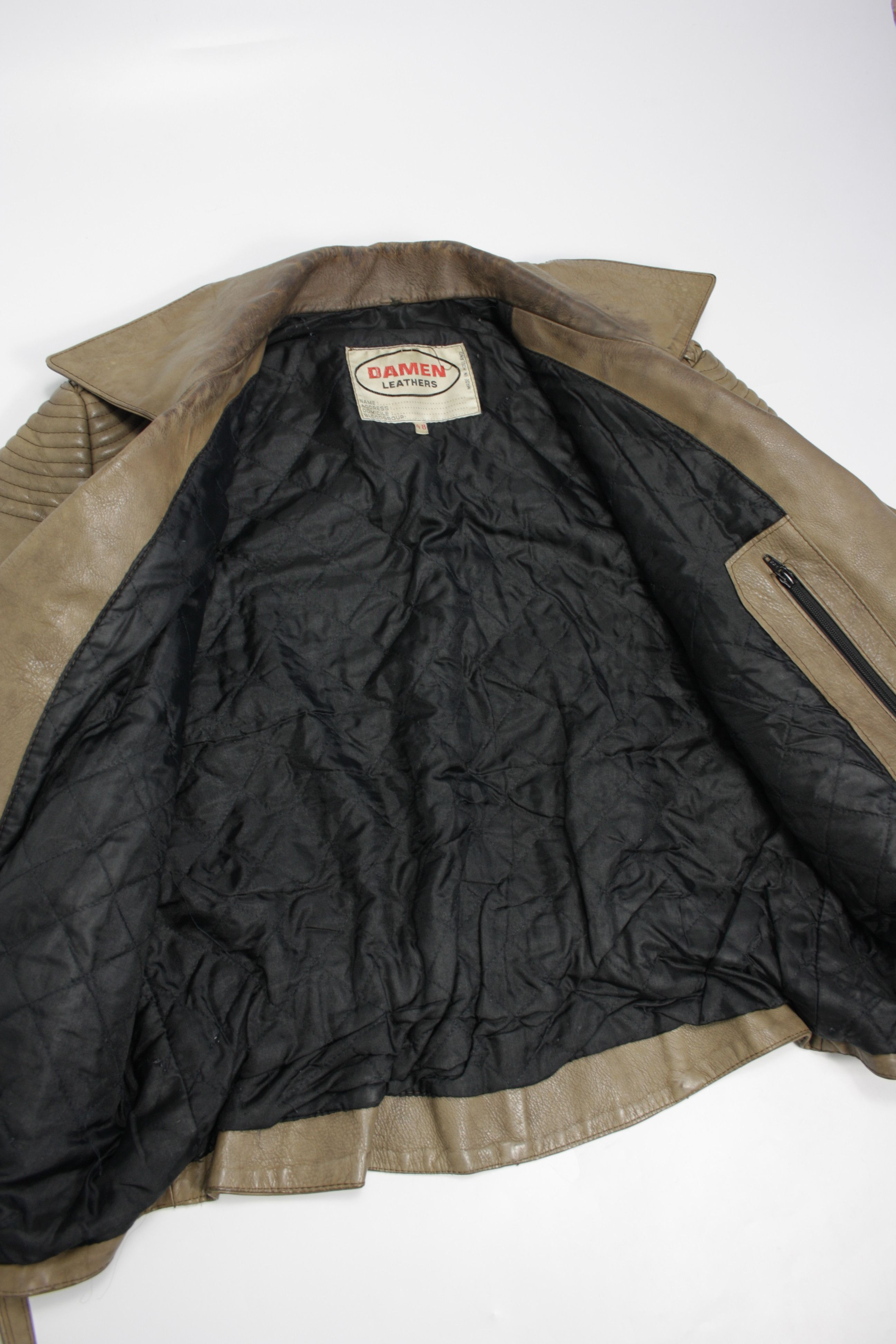 Vintage Damen 70s-80s Vintage Asymmetrical Leather Biker Jacket Size XL / US 12-14 / IT 48-50 - 11 Thumbnail