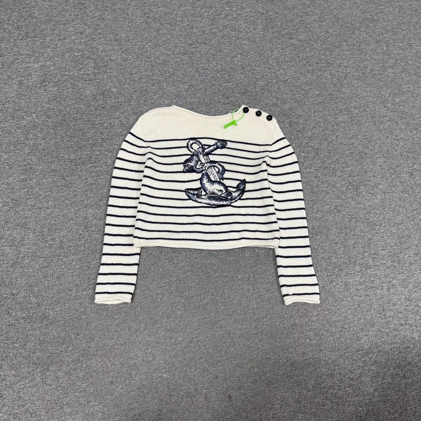 Dior Dior Anchor Embroidery Striped Cashmere 36 99New Size XS / US 0-2 / IT 36-38 - 1 Thumbnail