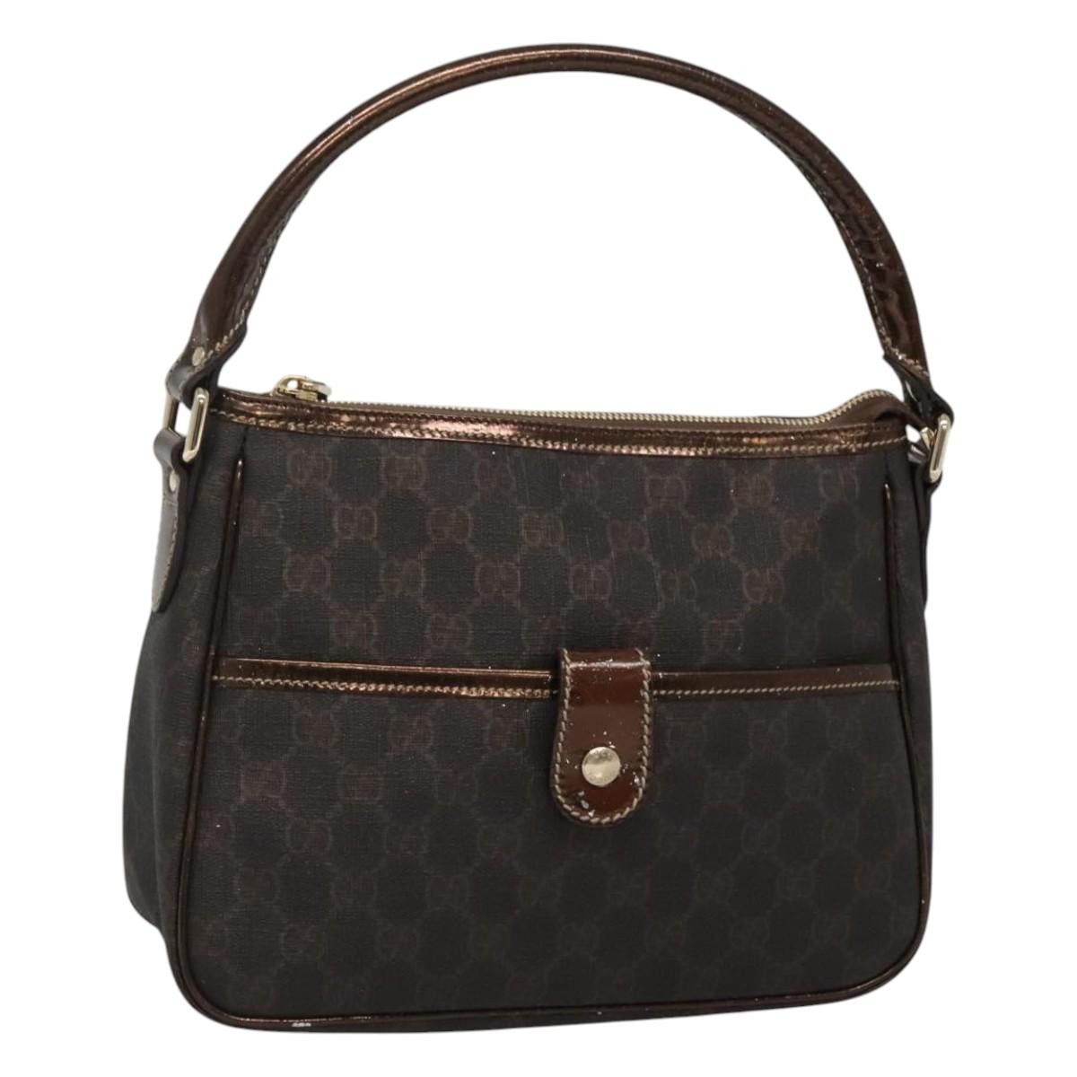 Gucci GG Supreme Shoulder Bag Pvc Brown Gold 190258 Auth 120035 in Brown/Gold, Women's