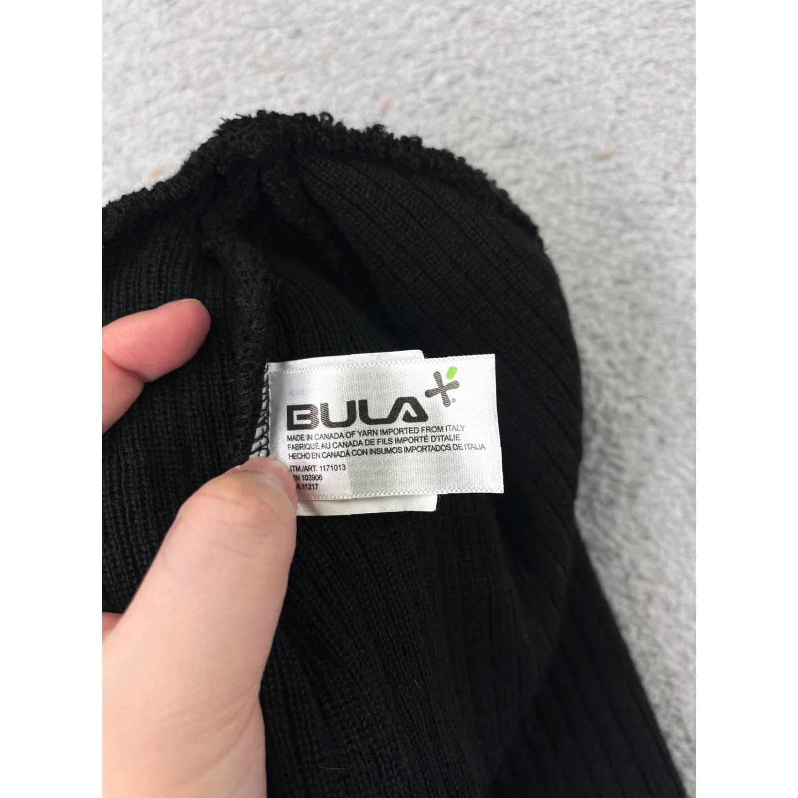 Vintage Bula Beanie Toque Adult One Size Black Knit Mountain Sun Wool Acrylic Blend Ski Hat Size ONE SIZE - 7 Thumbnail