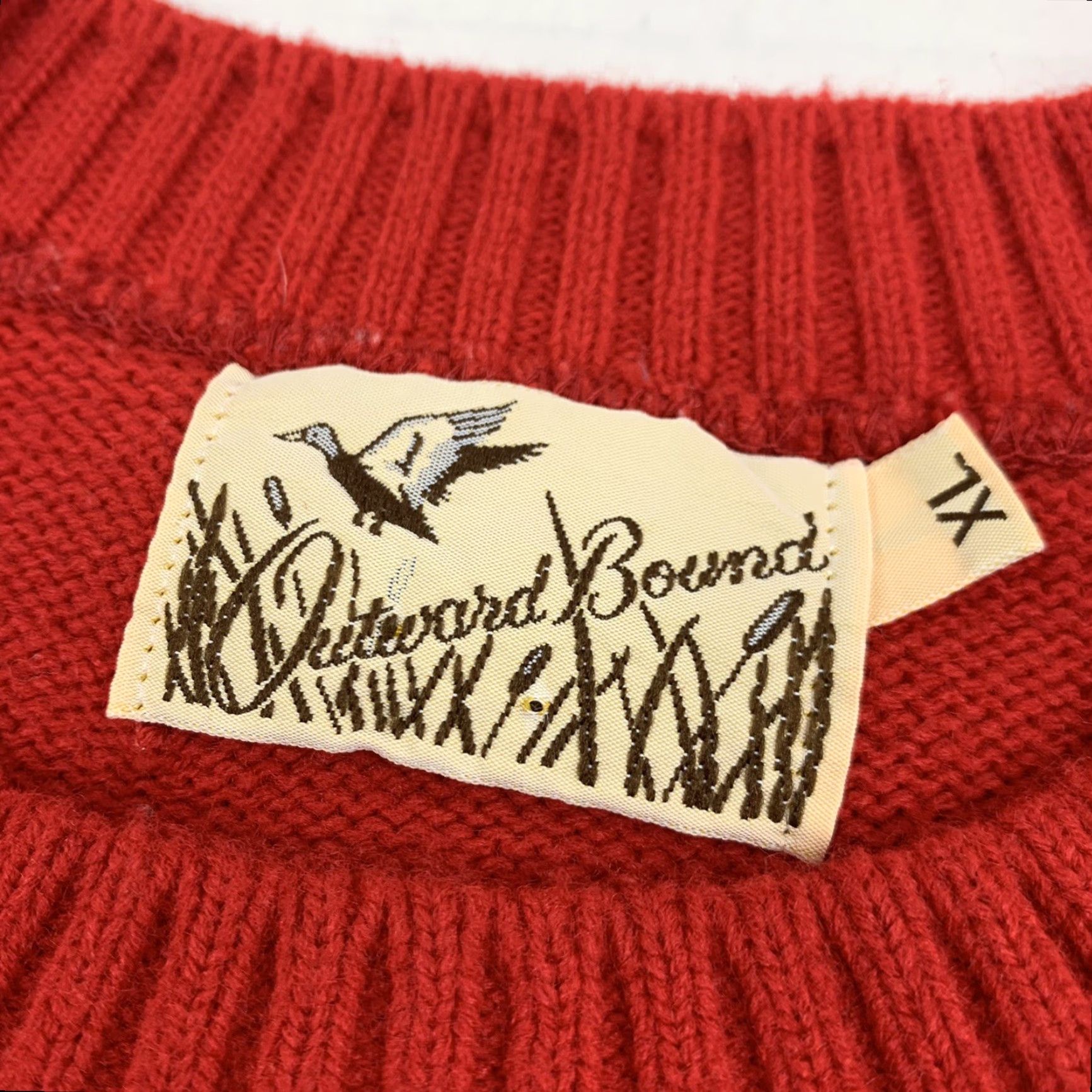 Vintage Vintage Outward Bound Sweater Adult XL Red Knitted Pullover Crewneck Outdoors Size US XL / EU 56 / 4 - 2 Thumbnail