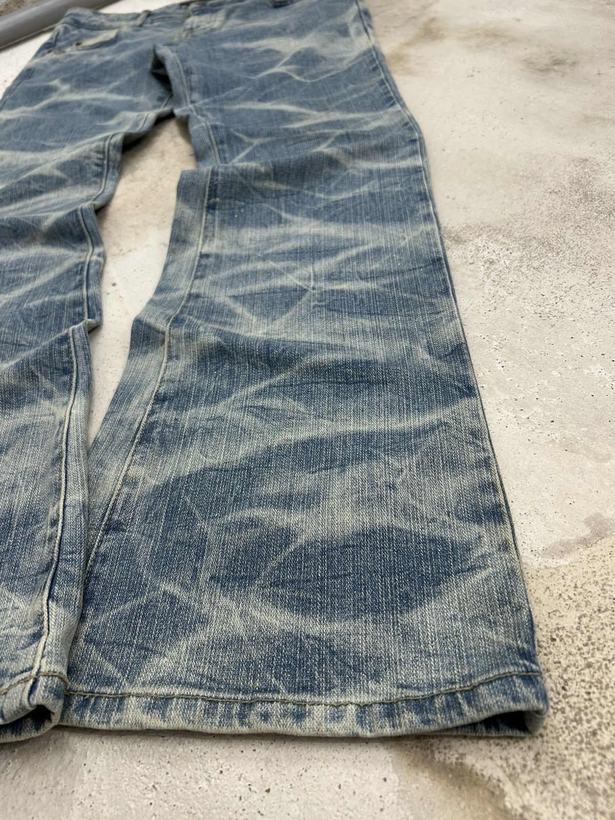 20471120 × GOSTAR DE FUGA × Japanese Brand Retro Flare Daily Topics Unique Tie Dye Wash Effect Sparkli Size US 31 - 6 Thumbnail