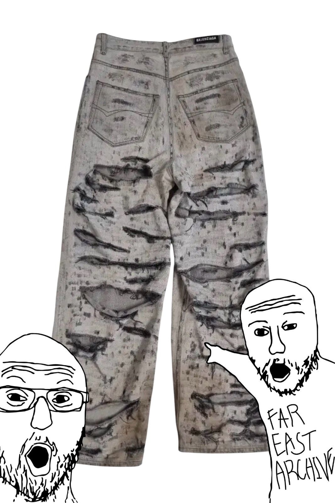 Balenciaga *rare* Balenciaga Super Destroyed Denim Pants Size US 31 - 1 Thumbnail