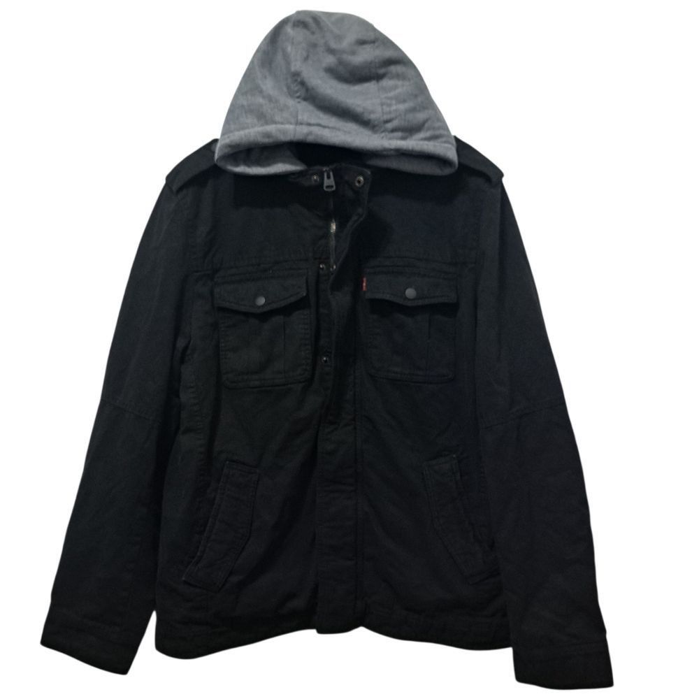Levi's Levi's Men's Sherpa Lined Two Pocket Hooded Trucker Jacket Black Large NWT Size US L / EU 52-54 / 3 - 2 Thumbnail