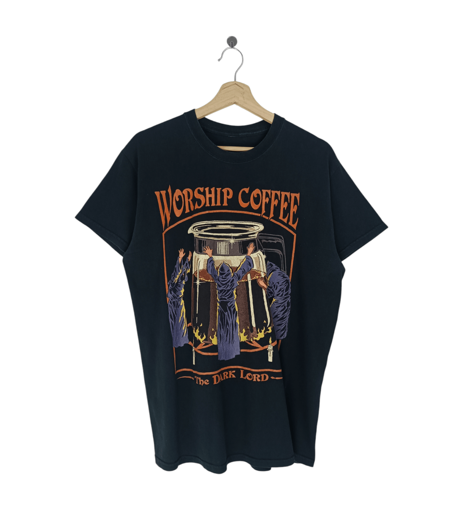 Vintage VINTAGE WORSHIP COFFEE STEVEN RHODES TEE funny humor dark Size US M / EU 48-50 / 2 - 1 Thumbnail