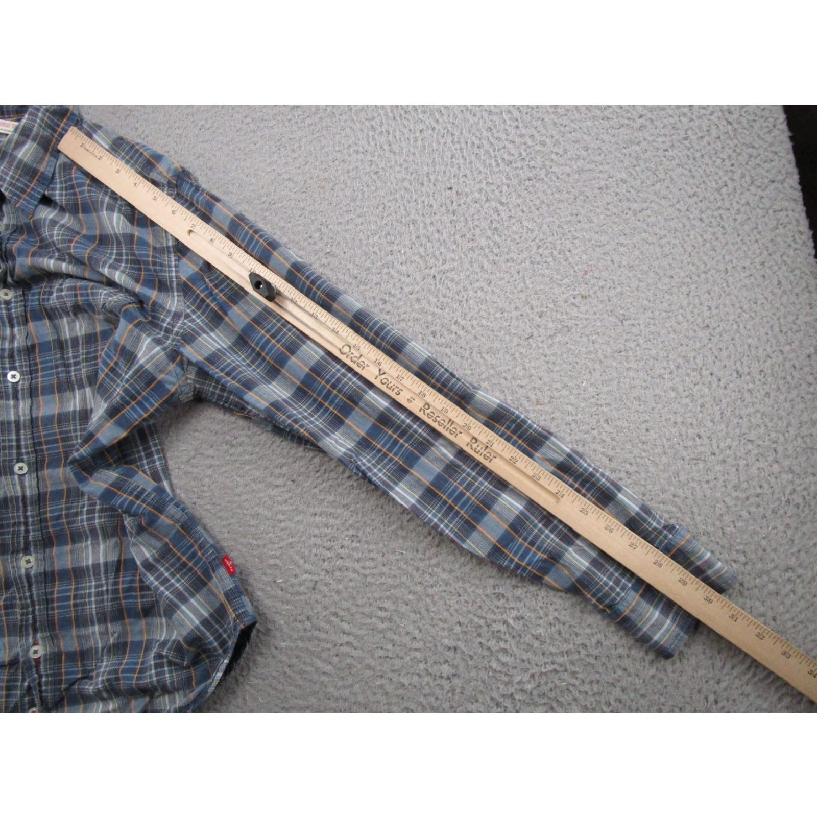 Levi's VINTAGE Levi's Button-Up Shirt Western Plaid Long Sleeve M Mens Blue Cotton Size US M / EU 48-50 / 2 - 7 Thumbnail