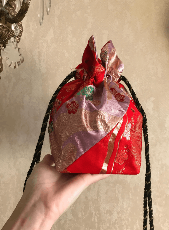 Handmade Japanese Kimono Yukata Kinchaku Bag Size ONE SIZE - 7 Thumbnail