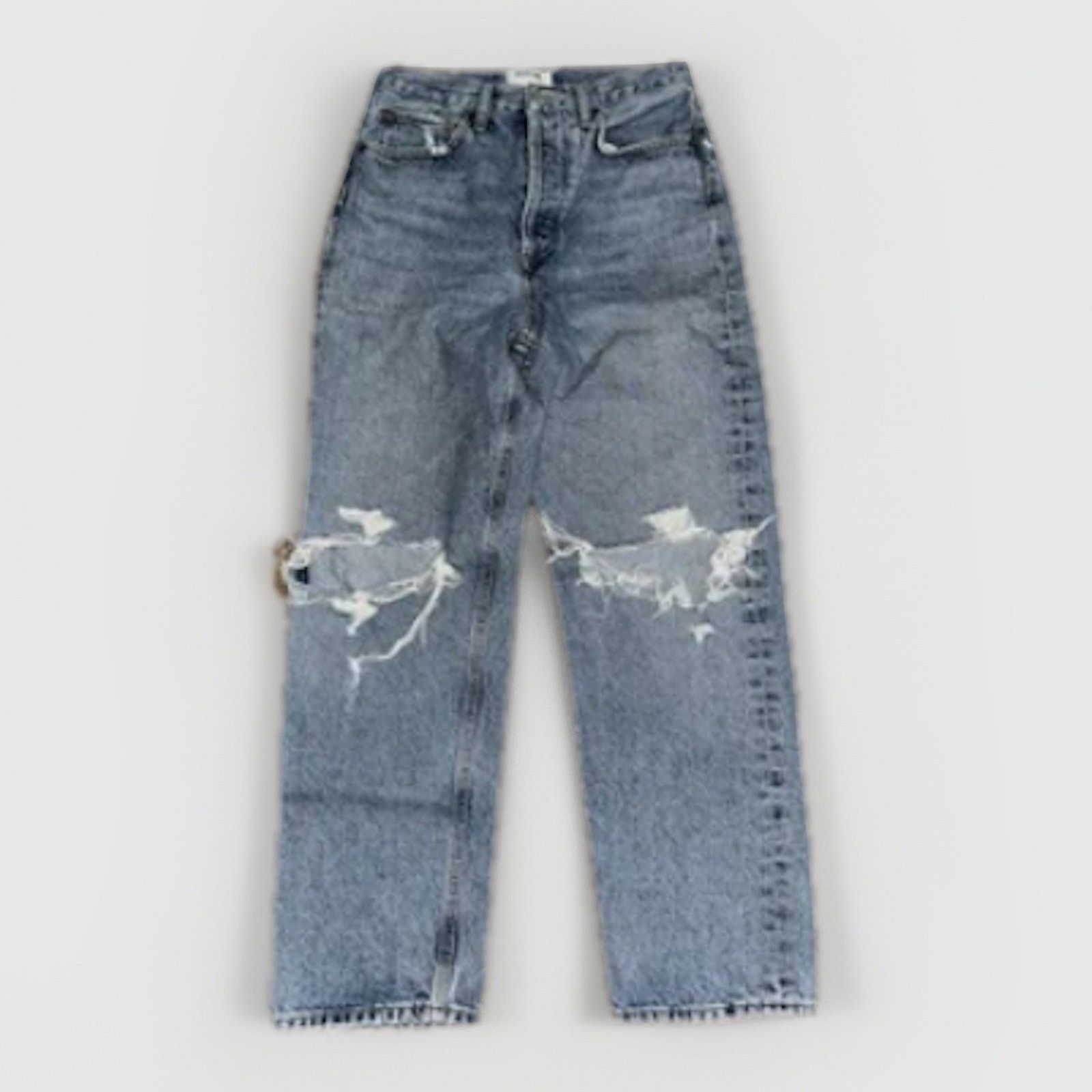 Agolde × Vintage Agolde High Rise Ripped Jeans 25x27 Blue Distressed Straight Size 25" / US 0 / IT 36 - 1 Thumbnail