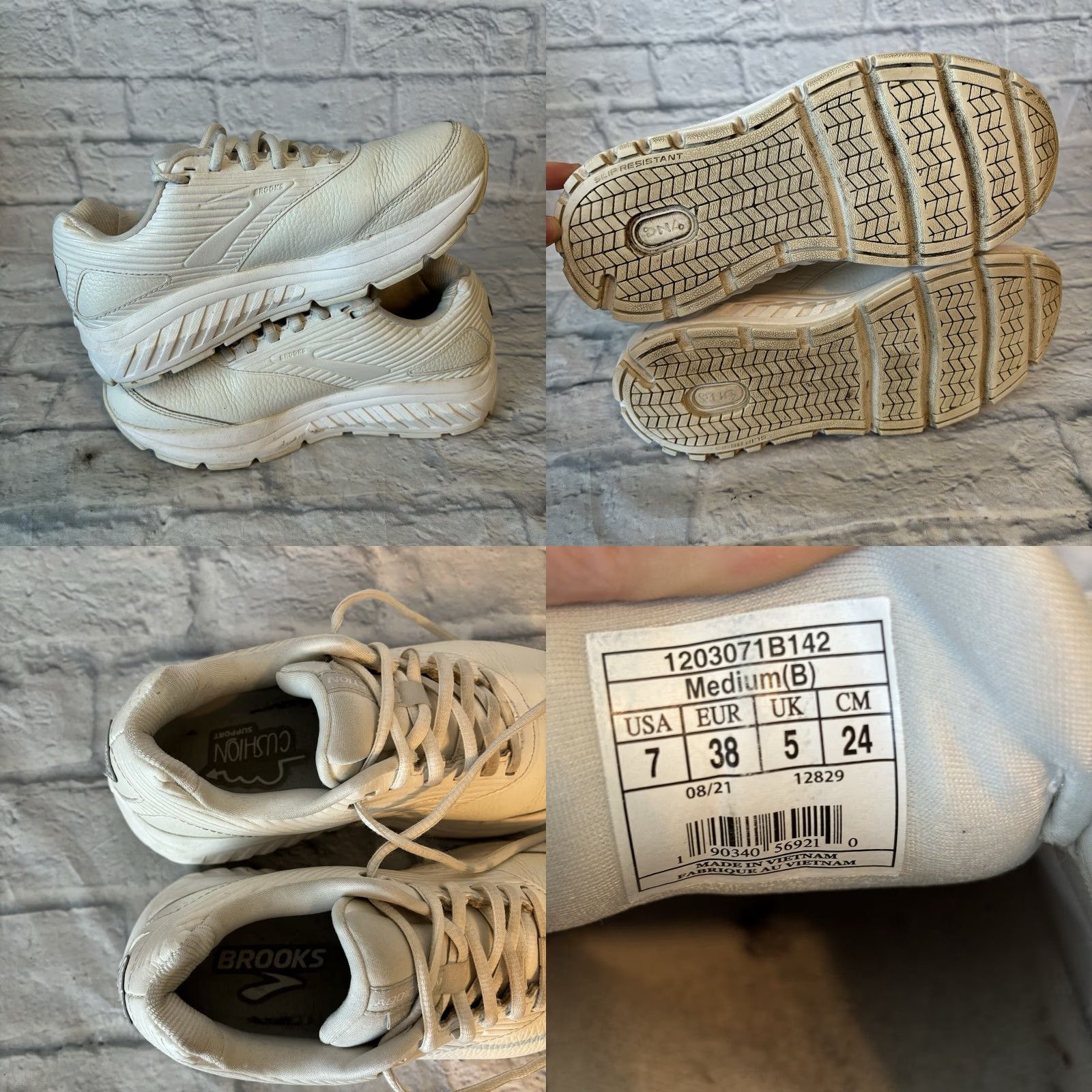 Brooks Brooks Addiction Walker 2 Sneakers White Leather Cushioned Comfort Women’s Sz 7 Size US 5 / IT 35 - 8 Thumbnail
