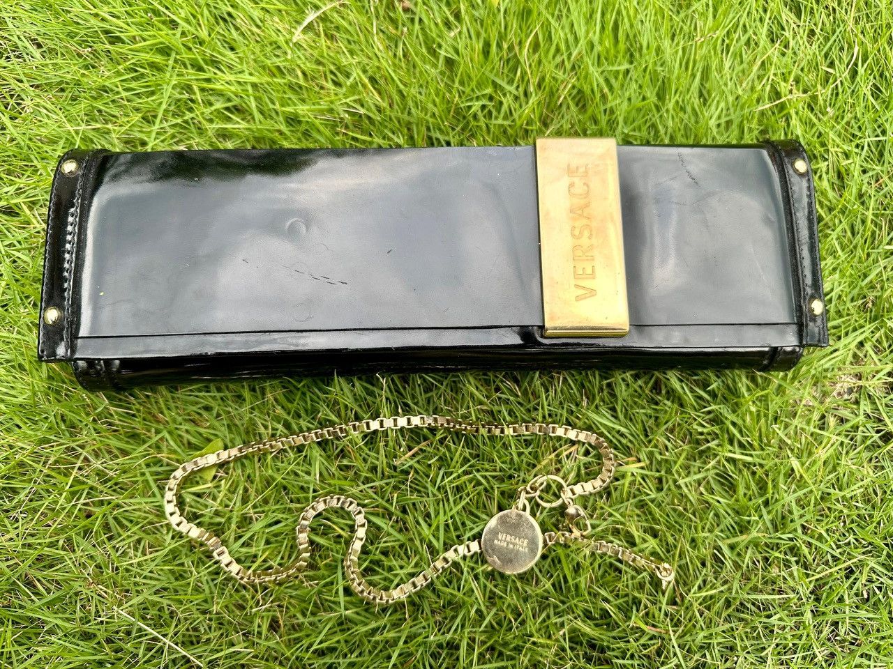 Versace Authentic Versace Medusa Leather Chain Pochette Bag Size ONE SIZE - 7 Thumbnail
