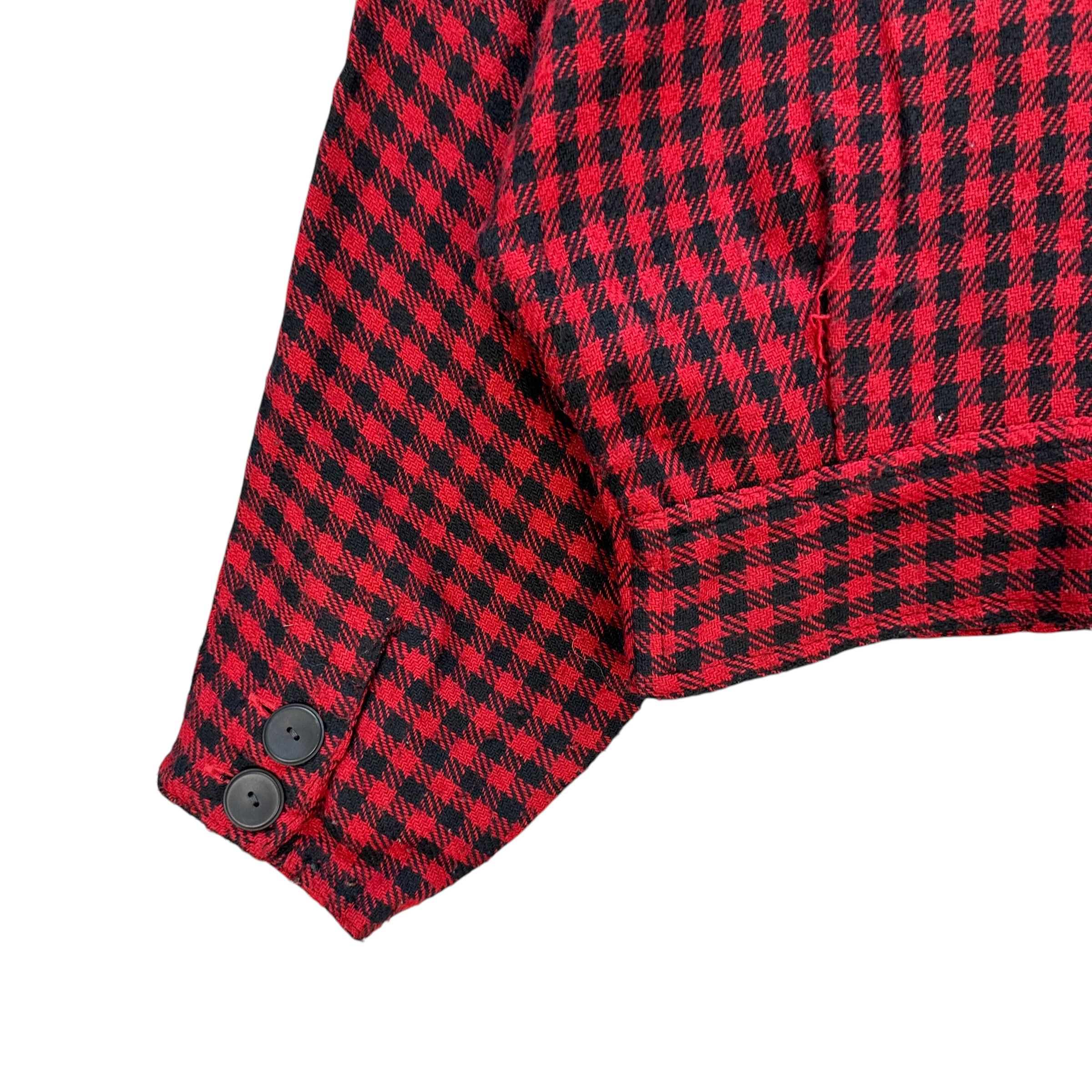 Vintage Vintage 90's PASTEL HOUSE Red Checked Crop Jacket #A71-1727 Size M / US 6-8 / IT 42-44 - 13 Thumbnail