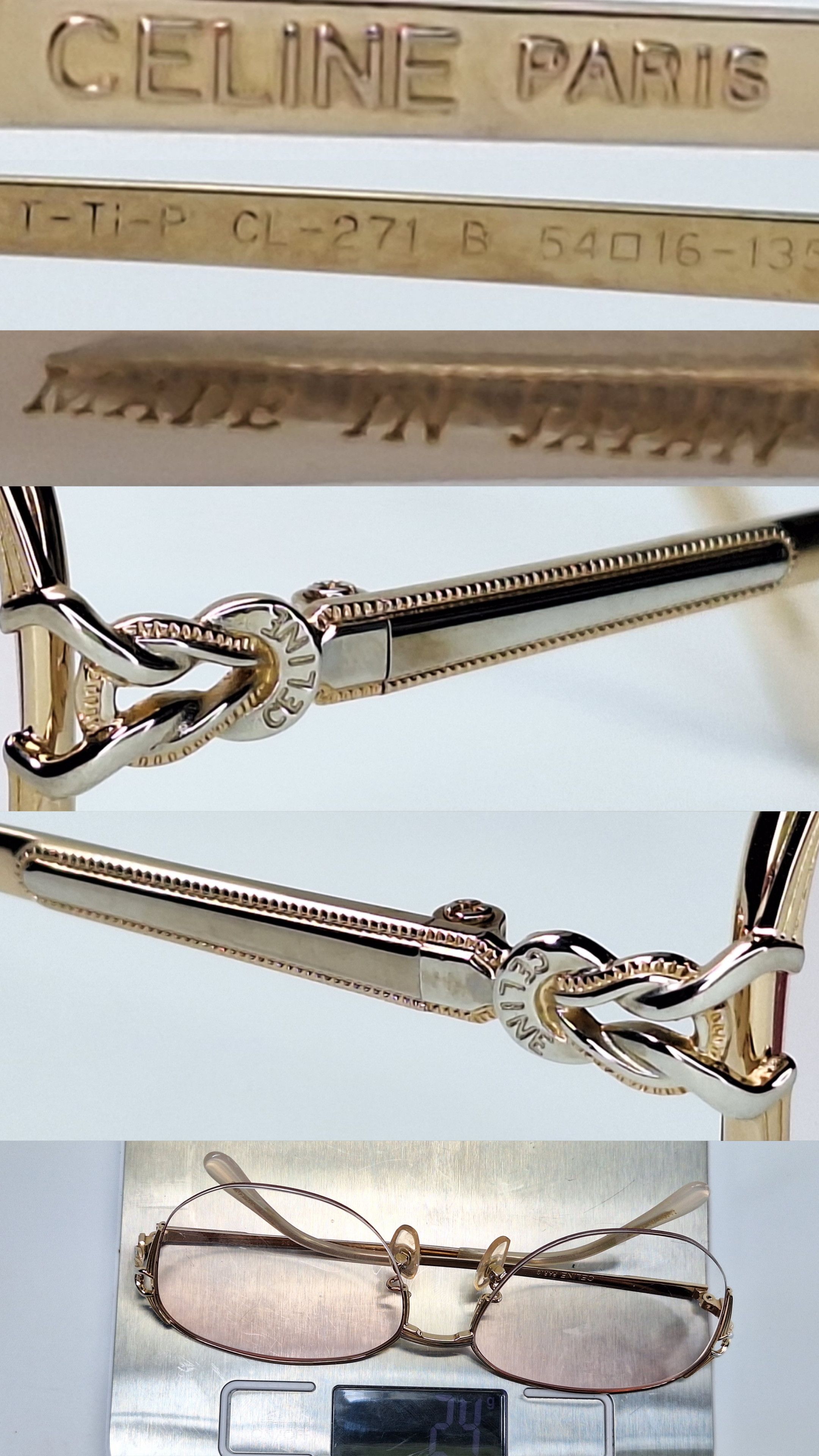 Celine CELINE CL-271 B P-Titanium Half-Rimless Eyeglasses Vintage Size ONE SIZE - 8 Thumbnail