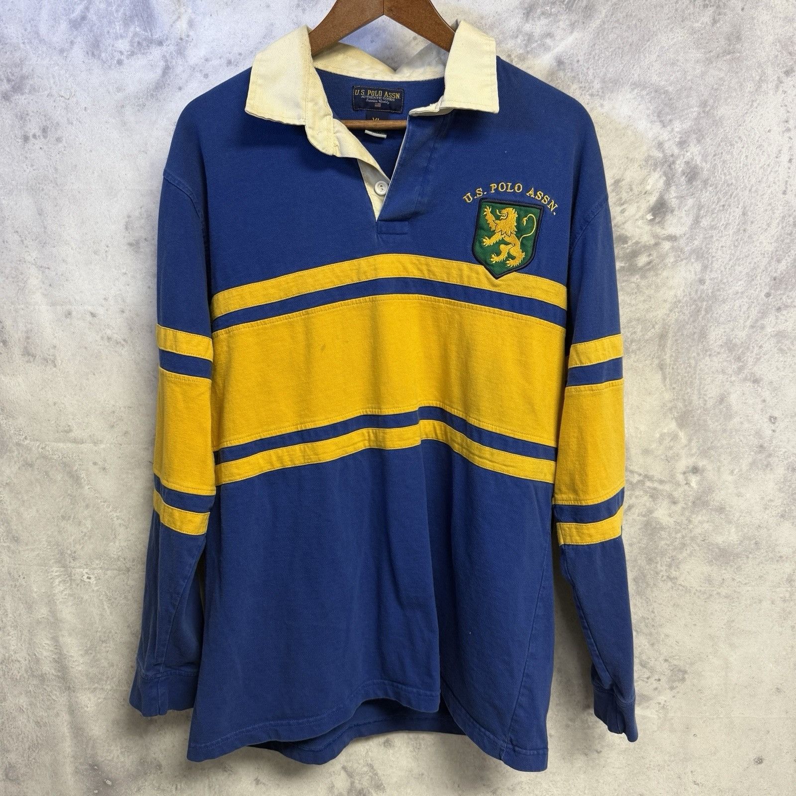 U.S. Polo Assn. Vintage US Polo Assn Rugby Shirt Long Sleeve Collared Stripe Size US XL / EU 56 / 4 - 2 Thumbnail