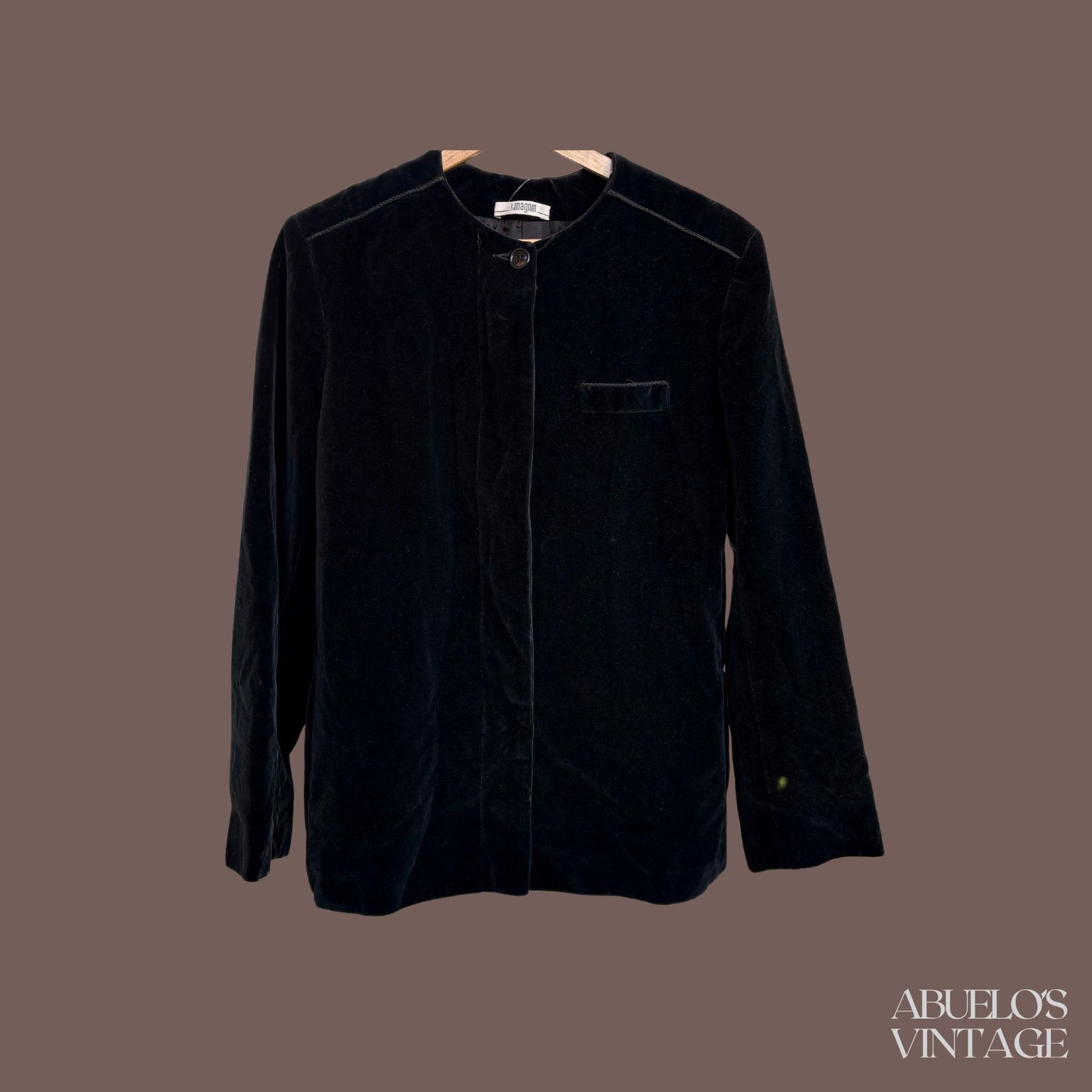 Vintage VTG Velvet Jacket | I. Magnin Black | Minimal Core Size S / US 4 / IT 40 - 1 Thumbnail