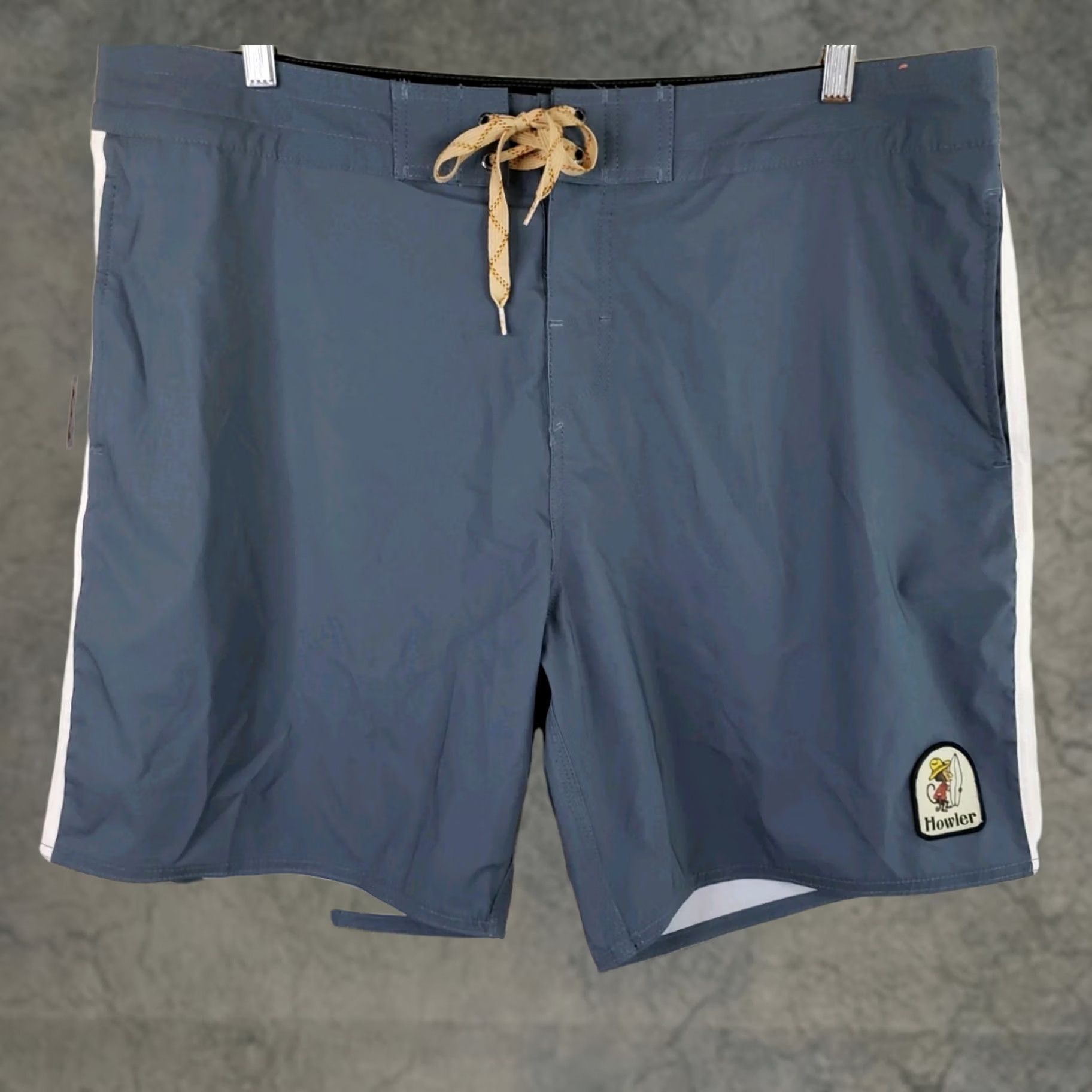 Howler Brothers Howler Bros Bruja 8" Board Shorts Men's Size 40 Dark Gray Side Stripes Pockets Drawstring Beach Outdoor Lake Life Surfing Watersports Mens Size US 40 / EU 56 - 1 Thumbnail