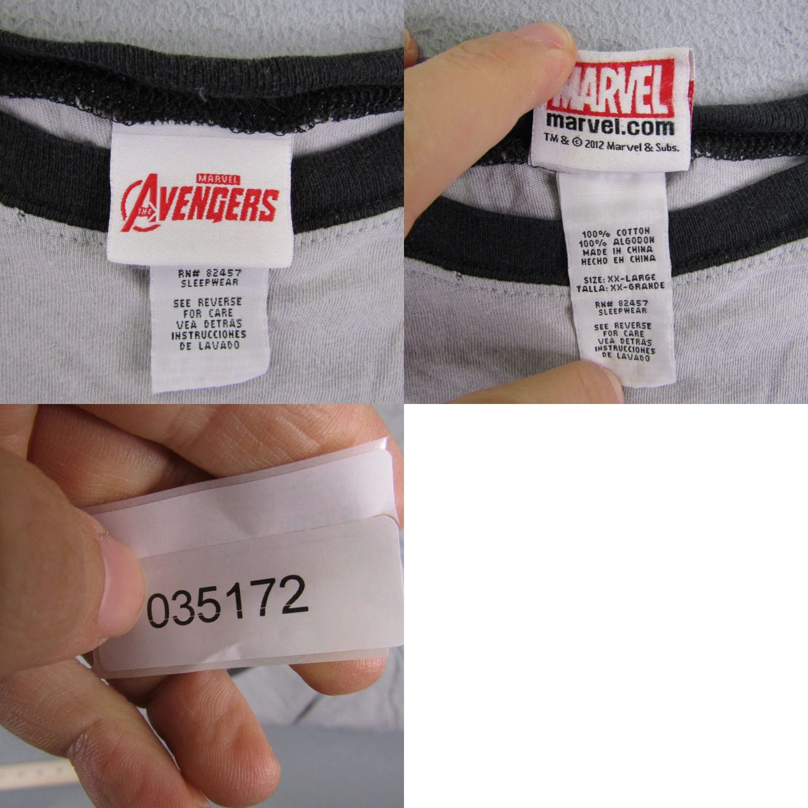 Vintage VINTAGE Marvel Avengers Shirt Mens 2XL Gray Ringer Short Sleeve Comics Superhero Size US XXL / EU 58 / 5 - 8 Thumbnail
