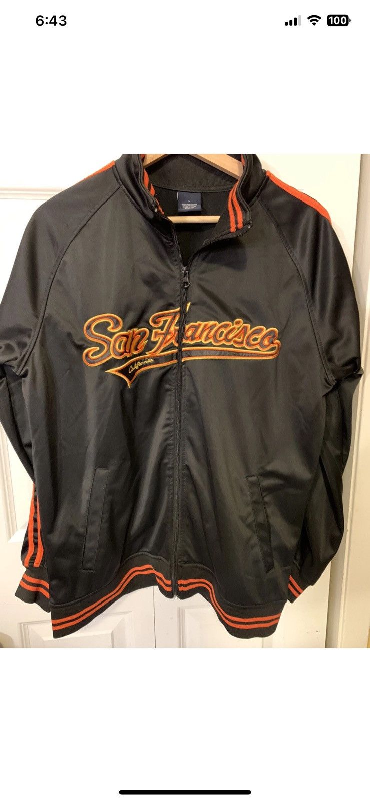 Other San Francisco mens sz L jacket polyester black windbreaker Size US L / EU 52-54 / 3 - 5 Thumbnail