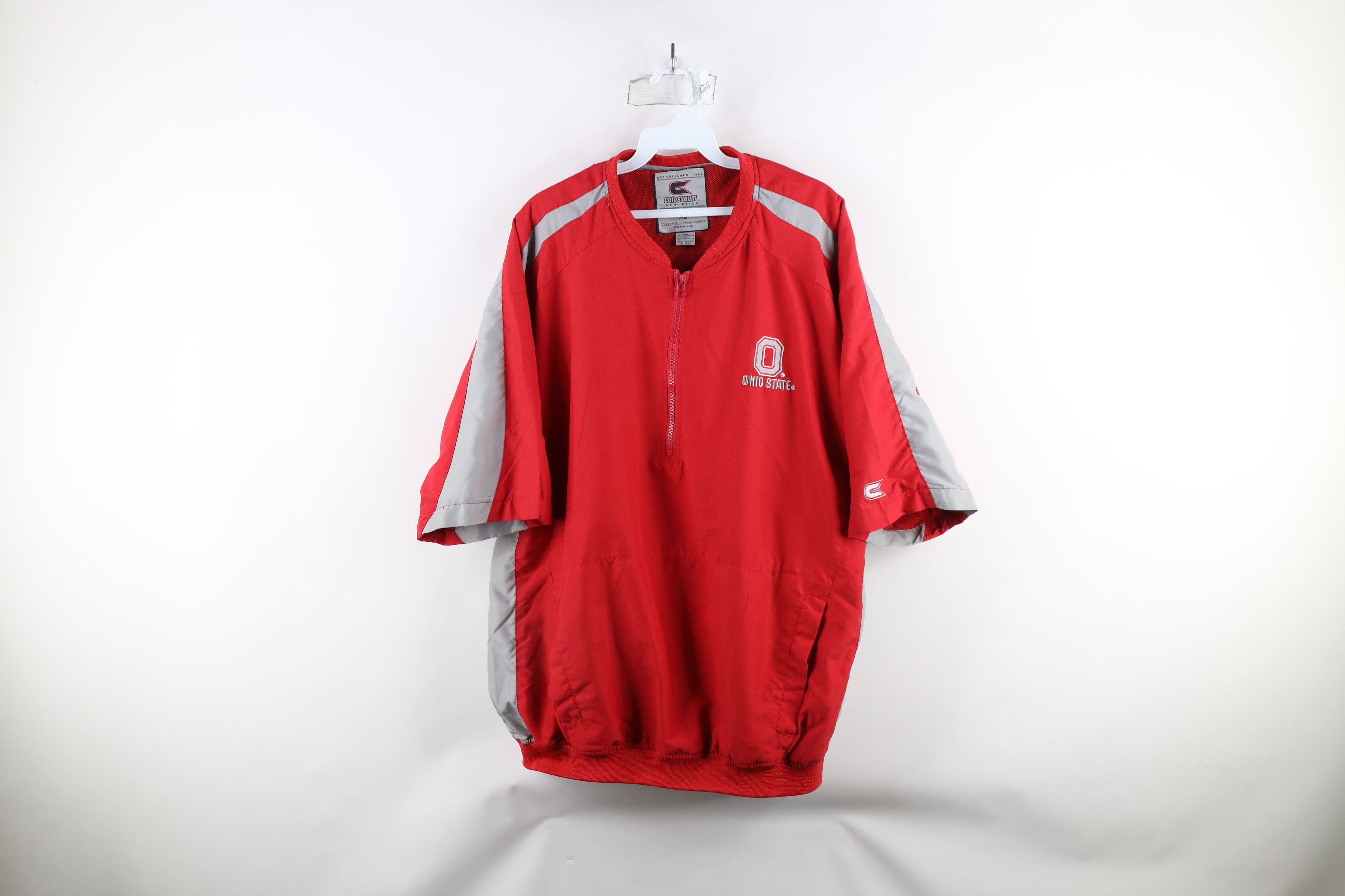 Vintage Vintage State University Short Sleeve Half Zip Jacket Red Size US XL / EU 56 / 4 - 1 Thumbnail