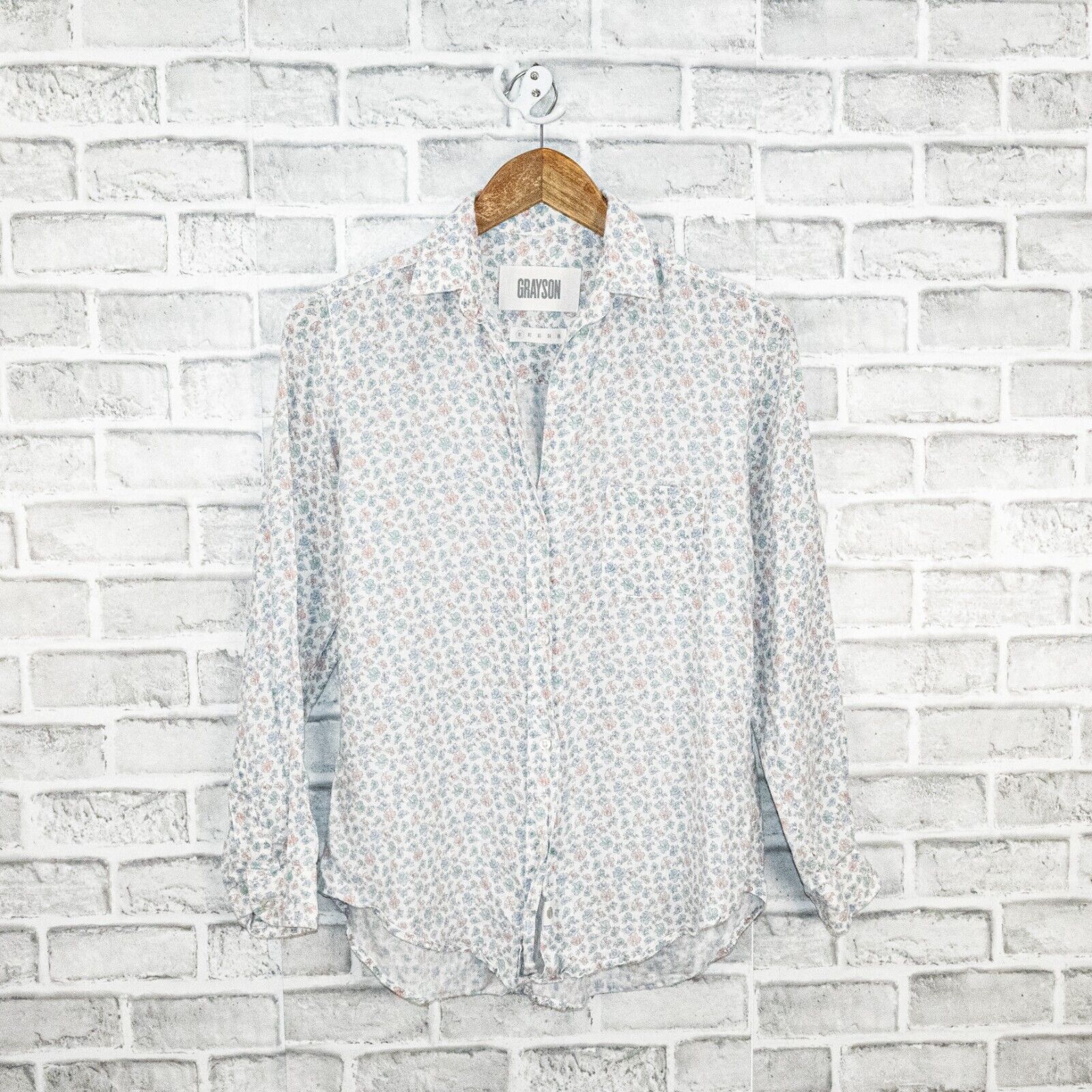 Designer Grayson The HERO Anthropologie Linen Button up shirt Floral Size S / US 4 / IT 40 - 2 Thumbnail