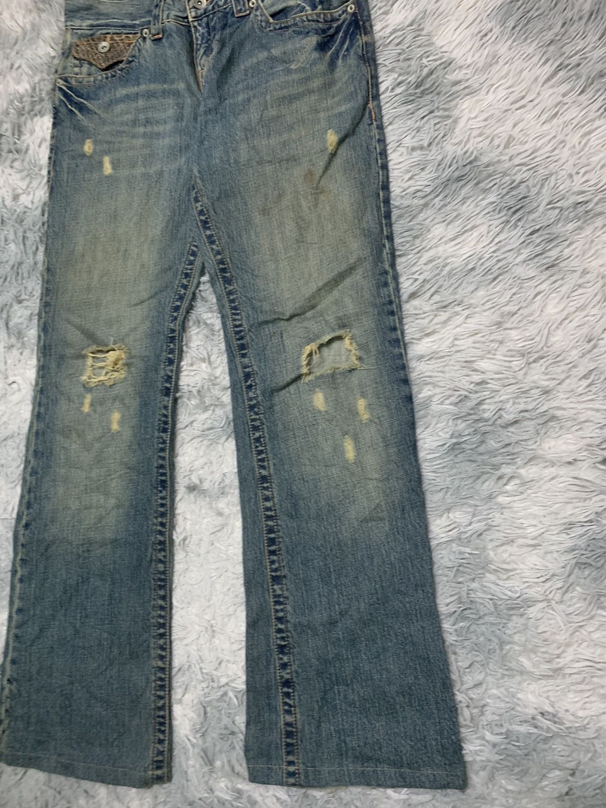 semanticdesign 1990s SEMANTIC DESIGN JEANS X SNAKE SKIN FLARE Size US 32 / EU 48 - 4 Thumbnail