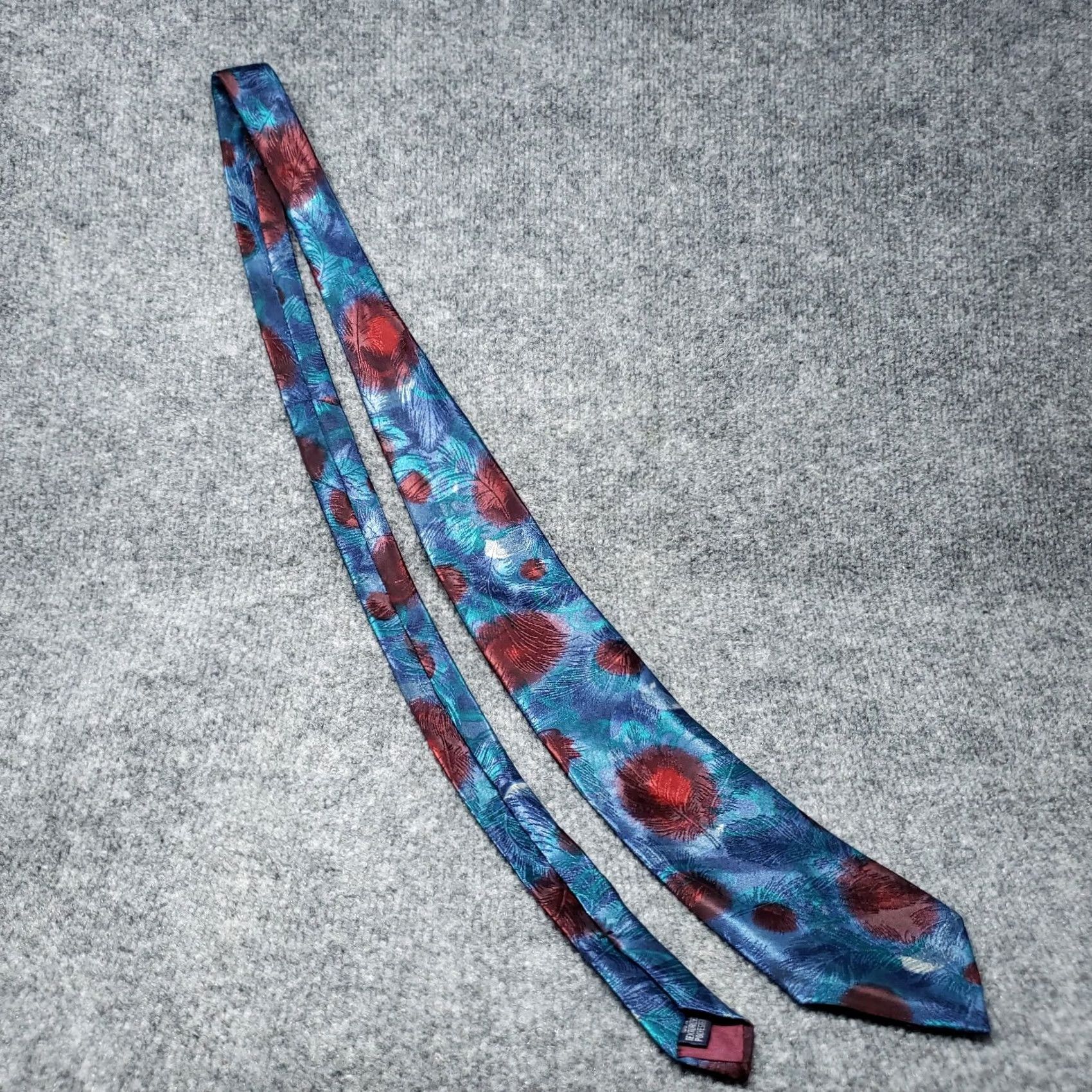 McGregor VINTAGE McGregor Tie Mens Blue Leaves Textured Necktie Designer USA Size ONE SIZE - 2 Thumbnail