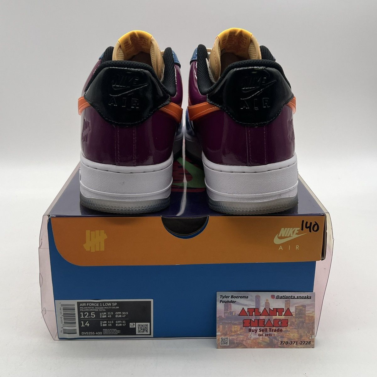 Nike Undefeated x air force 1 low total orange Size US 12.5 / EU 45-46 - 3 Thumbnail