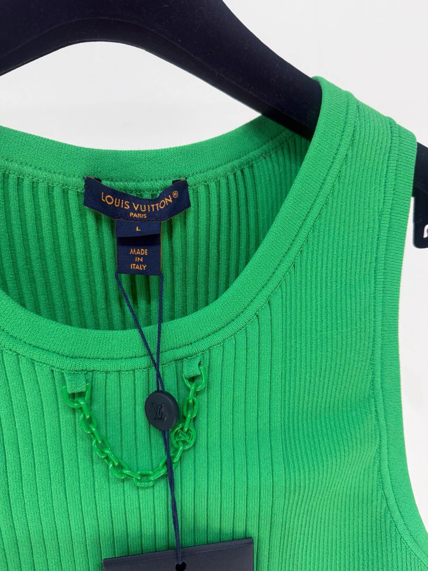 Louis Vuitton LV Green Chain Cami NWT L (M fit) Size L / US 10 / IT 46 - 3 Thumbnail