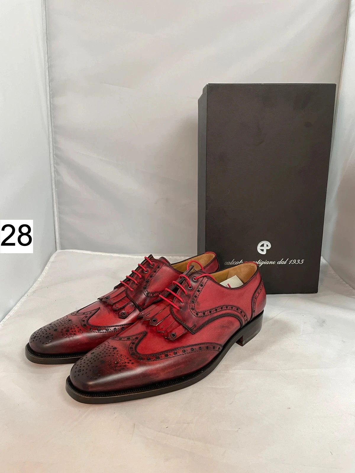 Enrico Coveri Enrico Piaceri Formal Red Leather Shoes Size US 9 / EU 42 - 1 Thumbnail