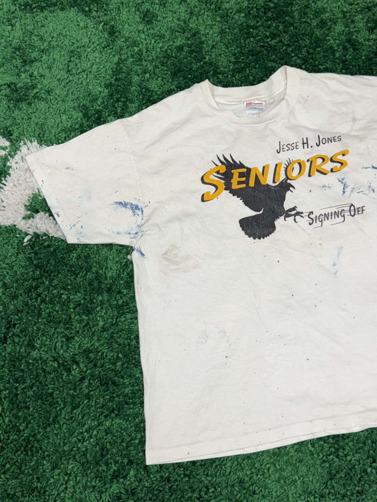Vintage Vintage Hanes Heavyweight Eagle Hawk Falcon Paint Tee Large Size US L / EU 52-54 / 3 - 2 Thumbnail