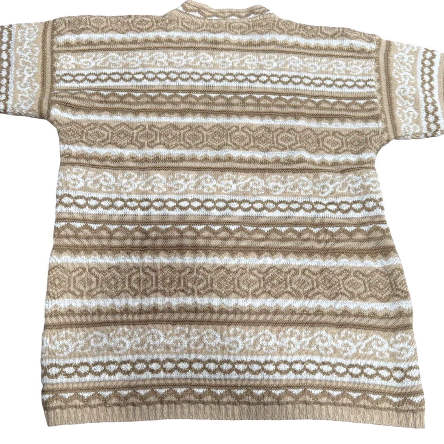 Vintage VINTAGE Dana Scott Fair Isle Sweater Knit Pullover Neutral Tones Beige Long Sleeve Crew Neck Womens M Size M / US 6-8 / IT 42-44 - 3 Thumbnail